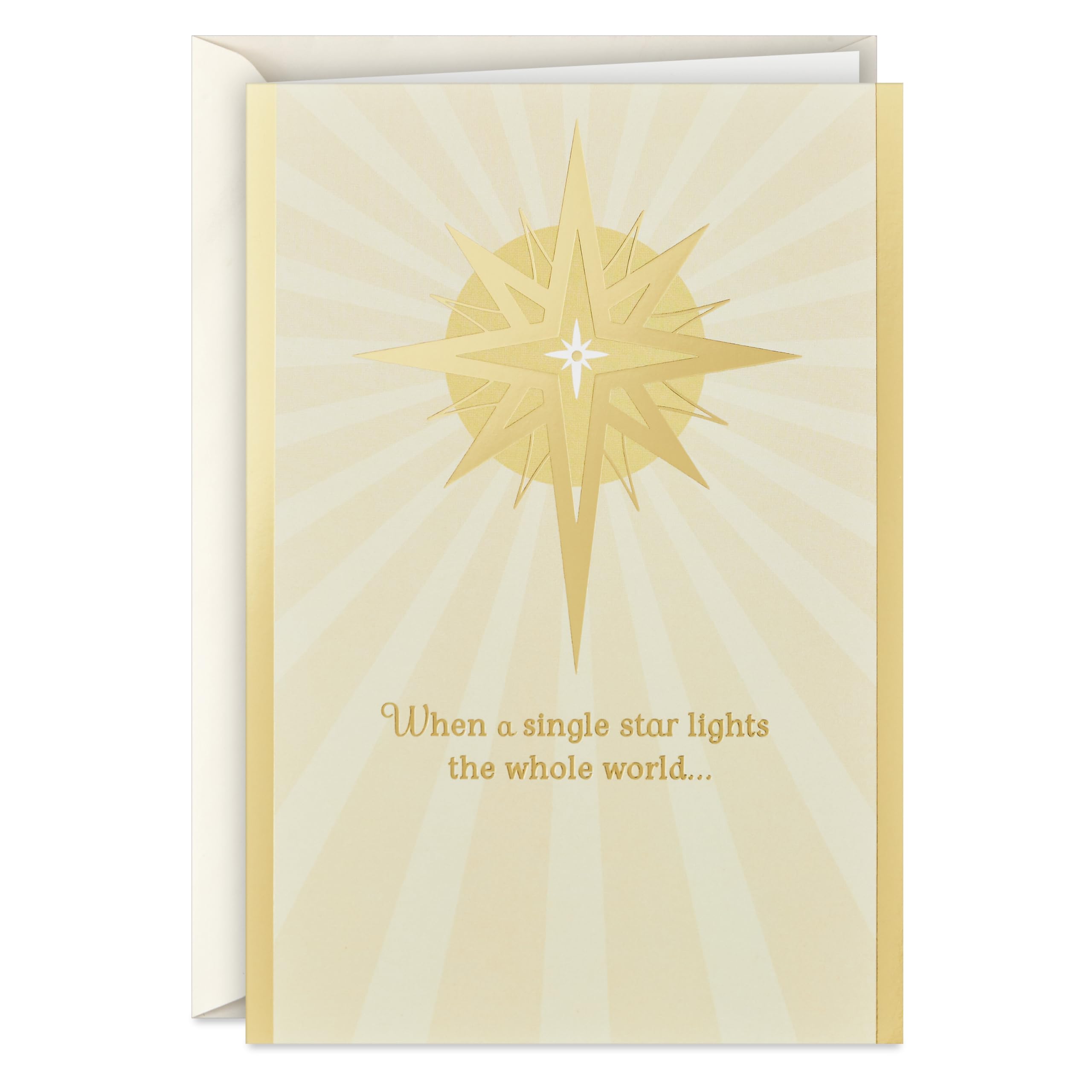 Hallmark Boxed Religious Christmas Cards, Gold Foil Star (40 Cards and 40 Envelopes) Holy Season Blessings