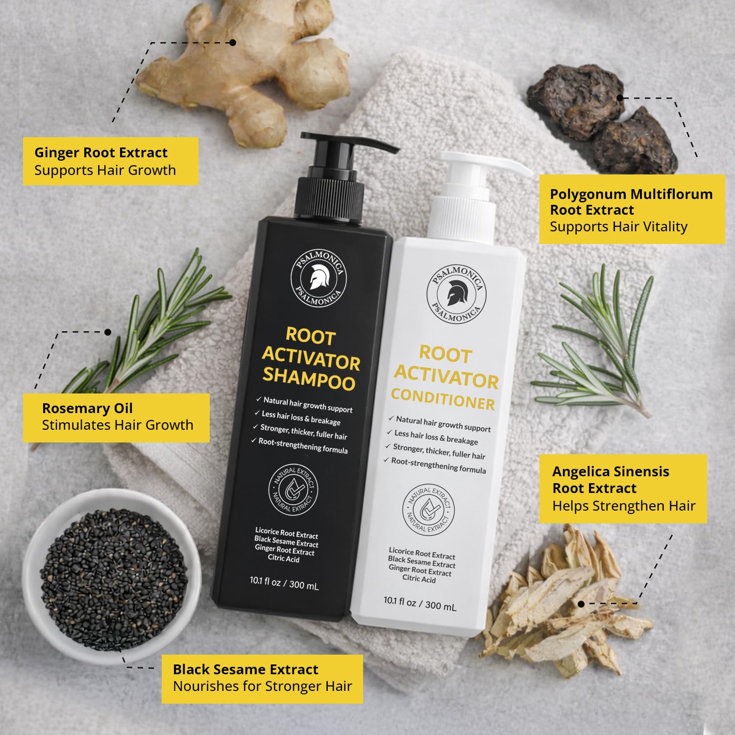 Hair Growth Shampoo and Conditioner Set: Sulfate Free Hair Growth Root Activator Thickening Shampoo for Hair Loss and Thinning Hair - Hair Loss RegrowthTreatments for Women Men