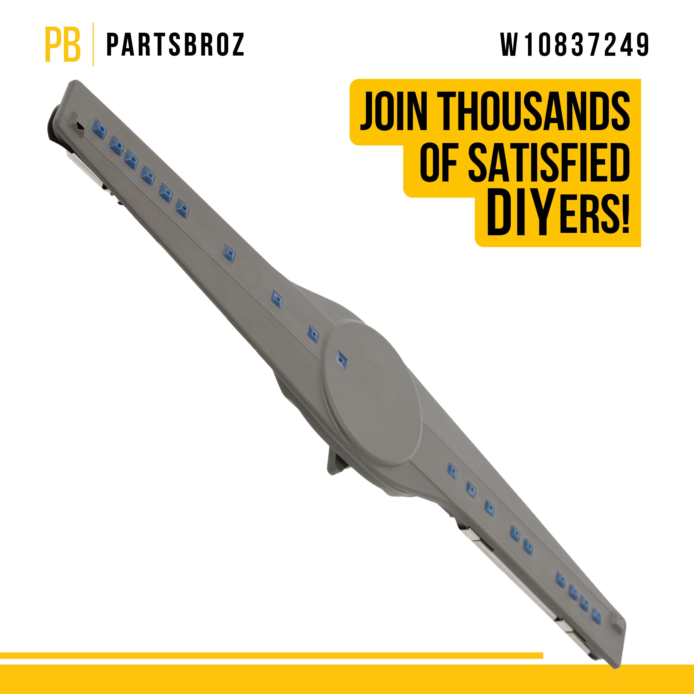 PartsBroz W10837249 Lower Spray Arm - Compatible With Whirlpool Dishwasher - Replaces AP5988717 4363314 PS11727921 W10629546 W10838302 WDT970SAHZ0 WDT750SAHZ0 WDTA50SAHZ0 WDT750SAHV0 WDT970SAHV0
