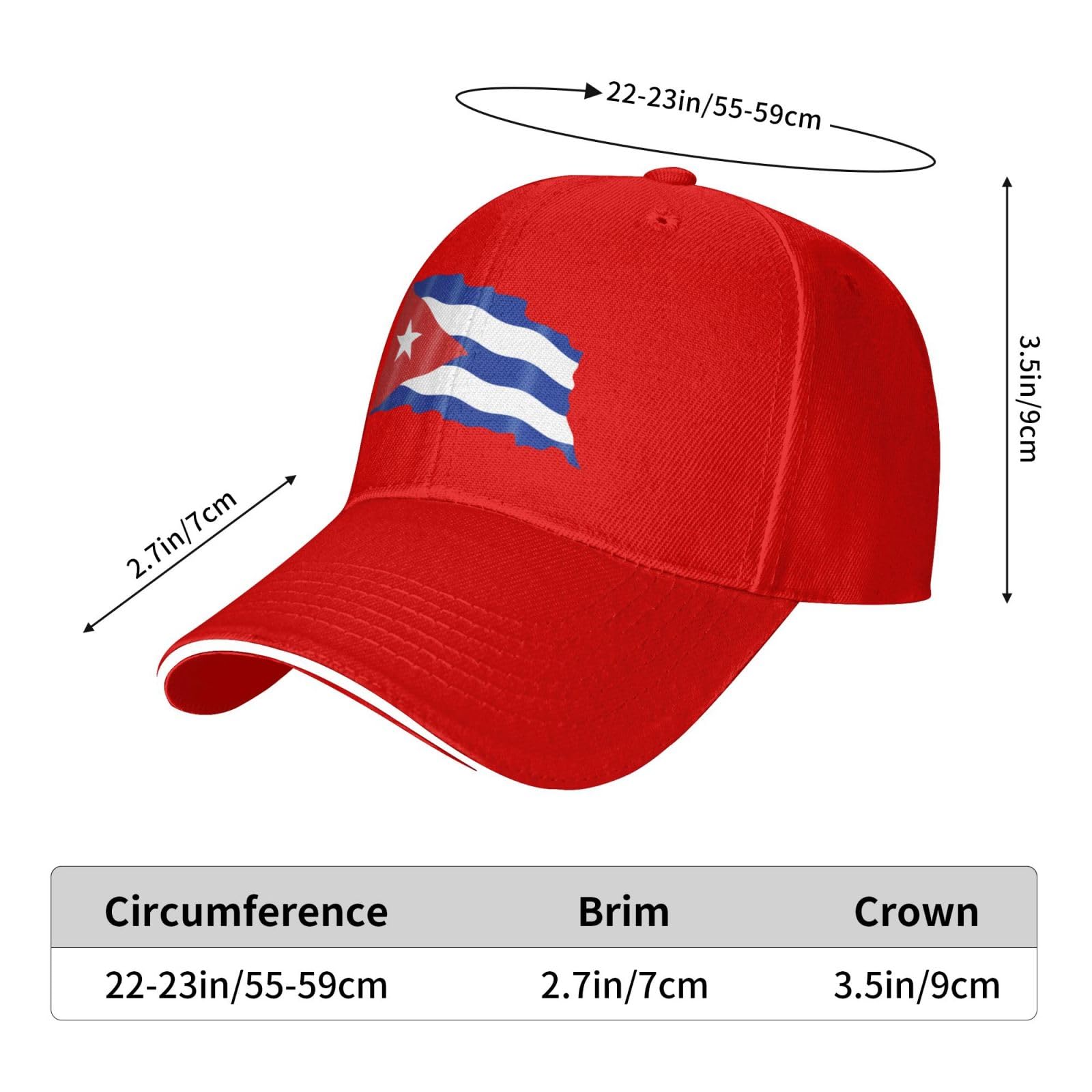 Flag of Cuba Baseball Caps for Men Classic Trucker Snapback Hats with Patriotic Flag Design Cool Adjustable Golf & Outdoor Ball Caps Red Gorras para Hombres