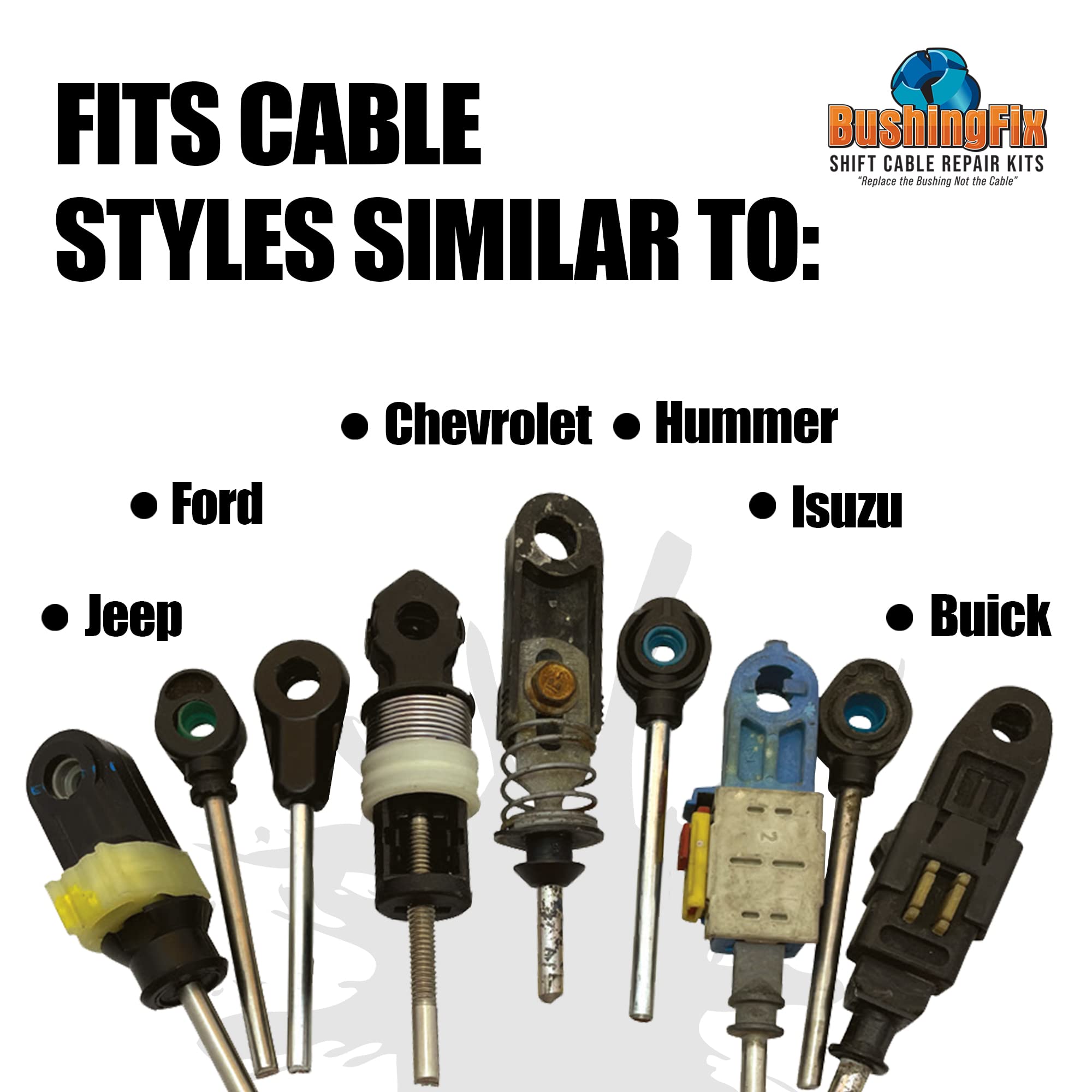 BushingFix Si2Kit - Automatic Transmission Shift Cable Bushing Repair Kit, Replacement Shifter Cable Bushing, Quality Transmission Repair Kit, Compatible with Chevrolet, Ford, Jeep, and Other Brands