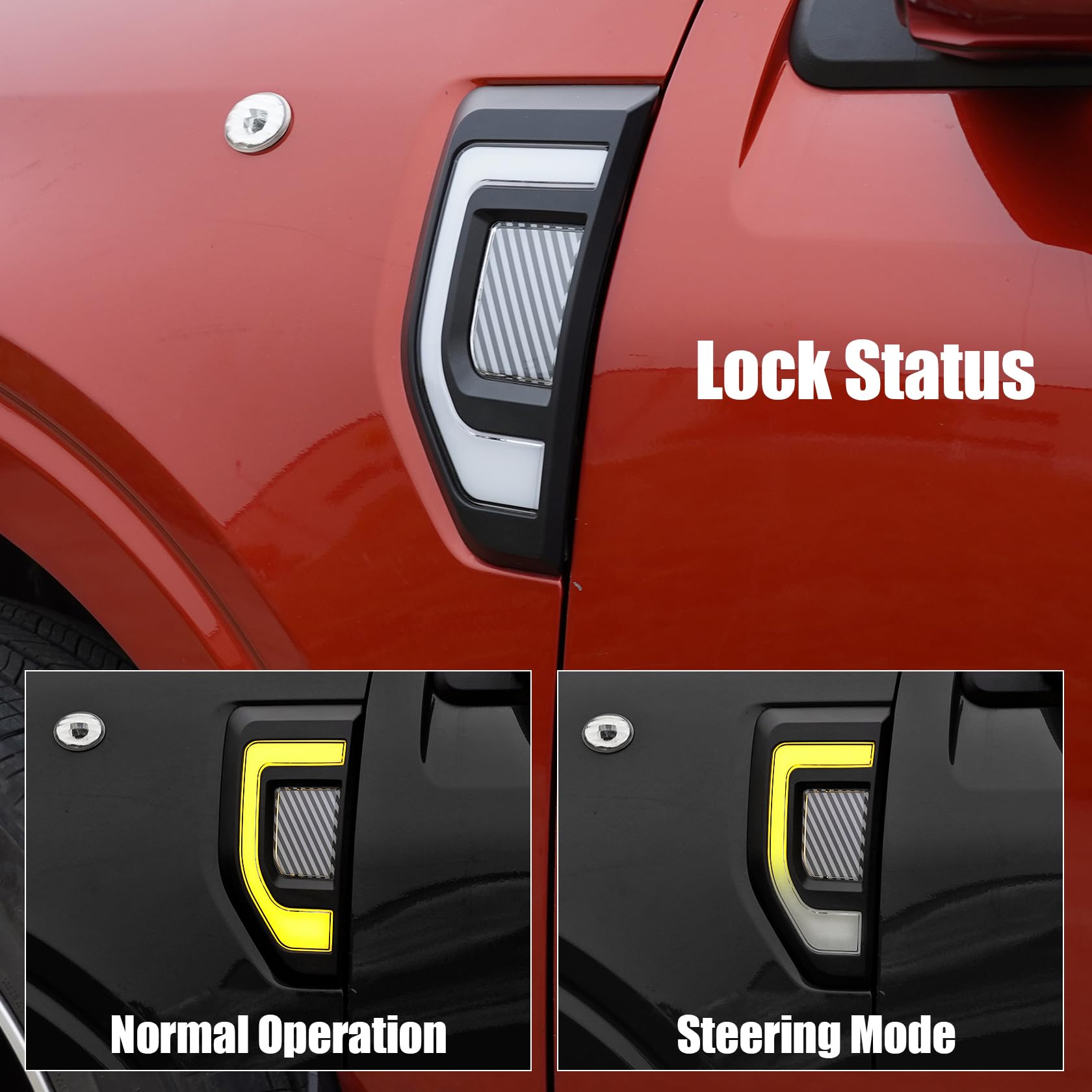 Mabett Side Marker Lights for Ford Maverick 2024 2023 2022, LED Lamps with Fuse & Wiring Harness Fit Maverick Accessories (2Pcs)