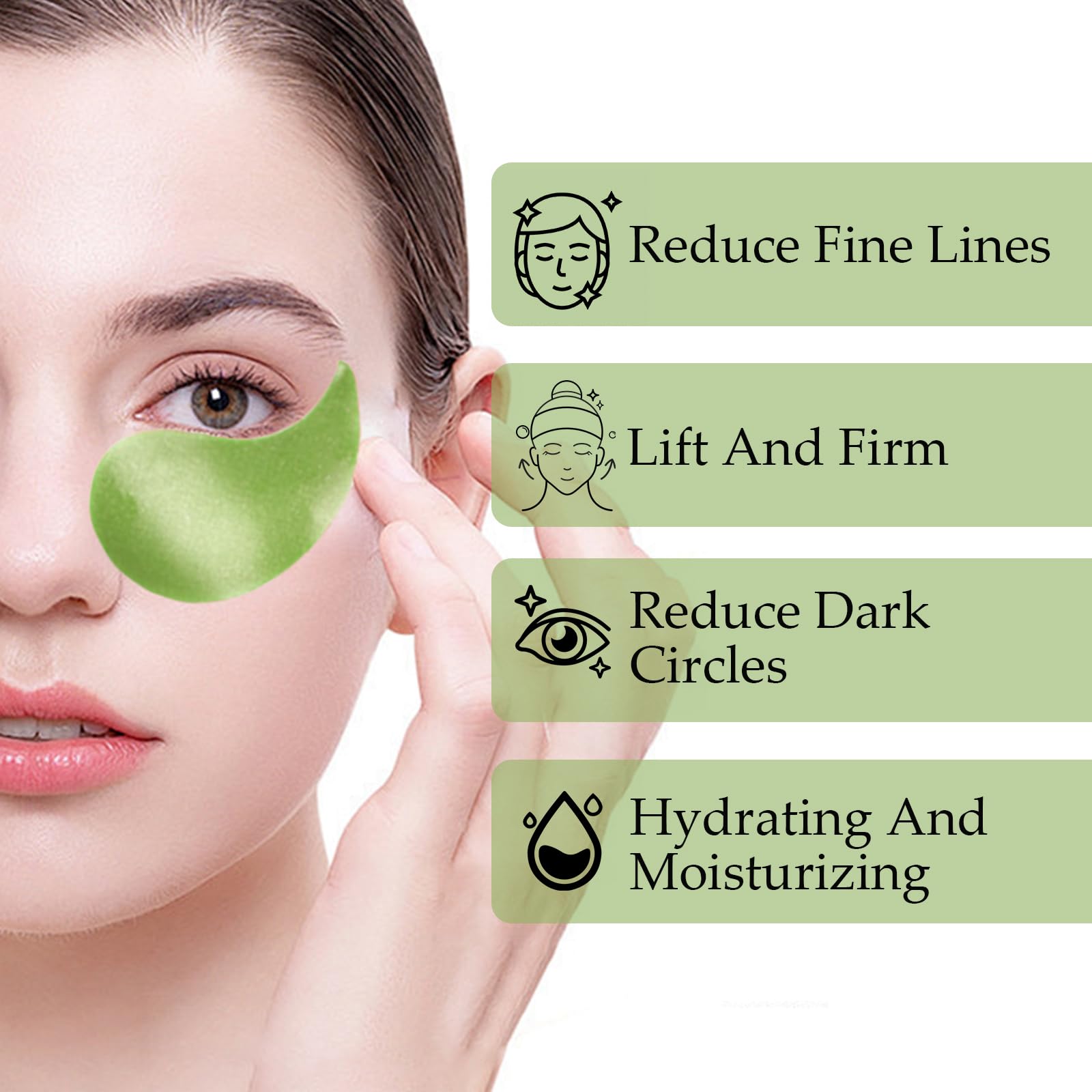 Zozu Avocado Eye Mask, Under Eye Patches for Puffy Eyes and Dark Circles, Nourishing and Hydrating Eye Cream, Naturally Derived Formula (60 PCS)