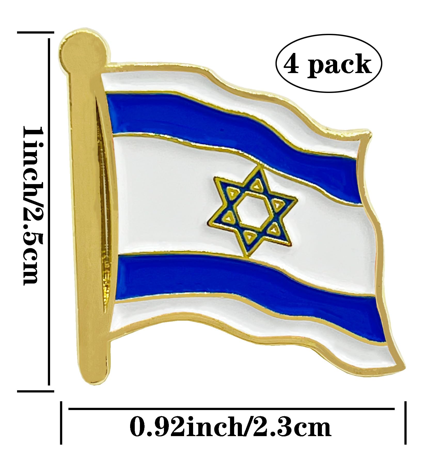 stidsds Israel Flag Pin - Israel Flags Pins Lapel Israeli Flag Enamel Lapel Pin Men Women Suit & Waving Patriotic Metal Badge Souvenir Hat Backpacks Decoration(4 Pack)