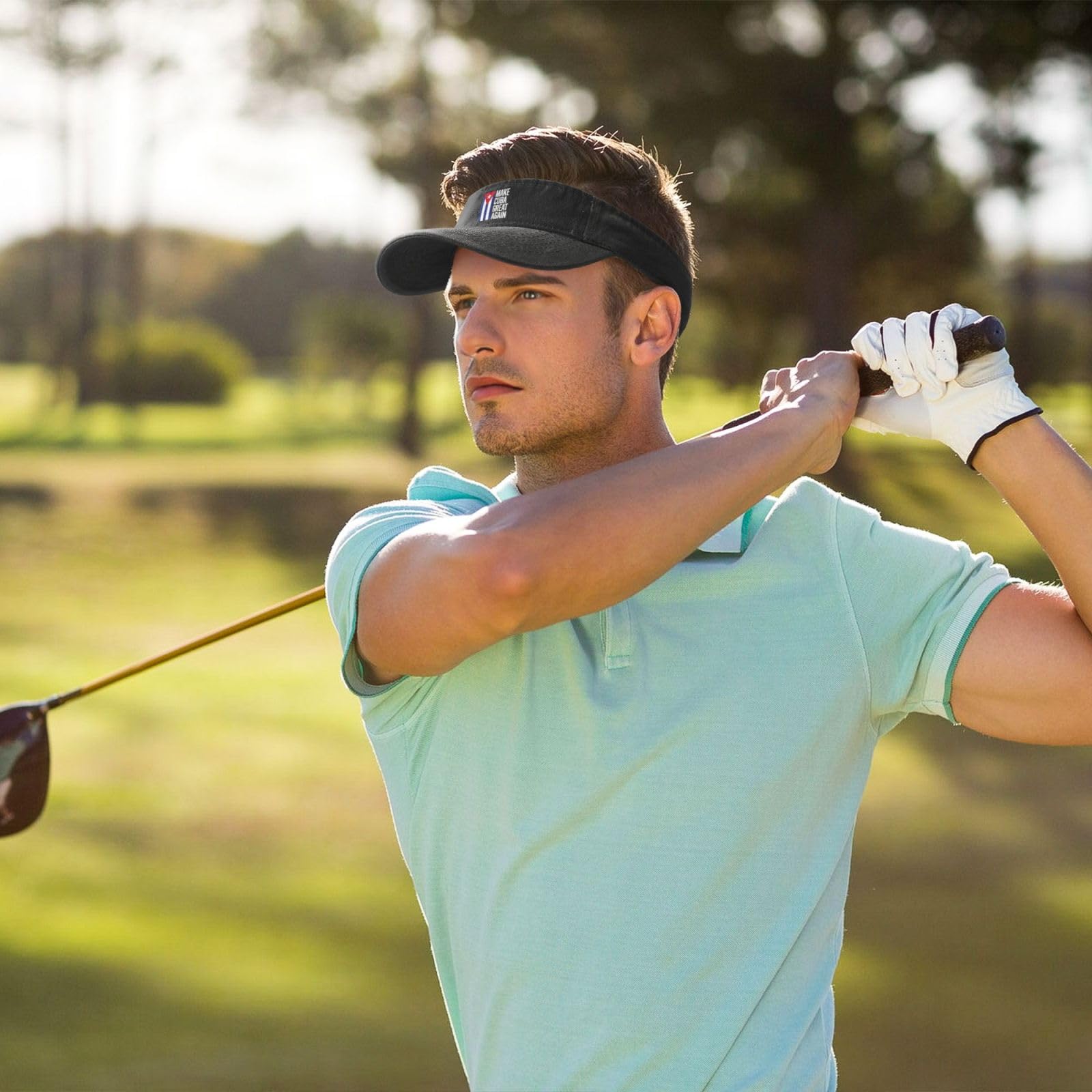 Make Cuba Great Again Washed Denim Baseball Cap Adjustable Empty Top Sun Hat for Men Women