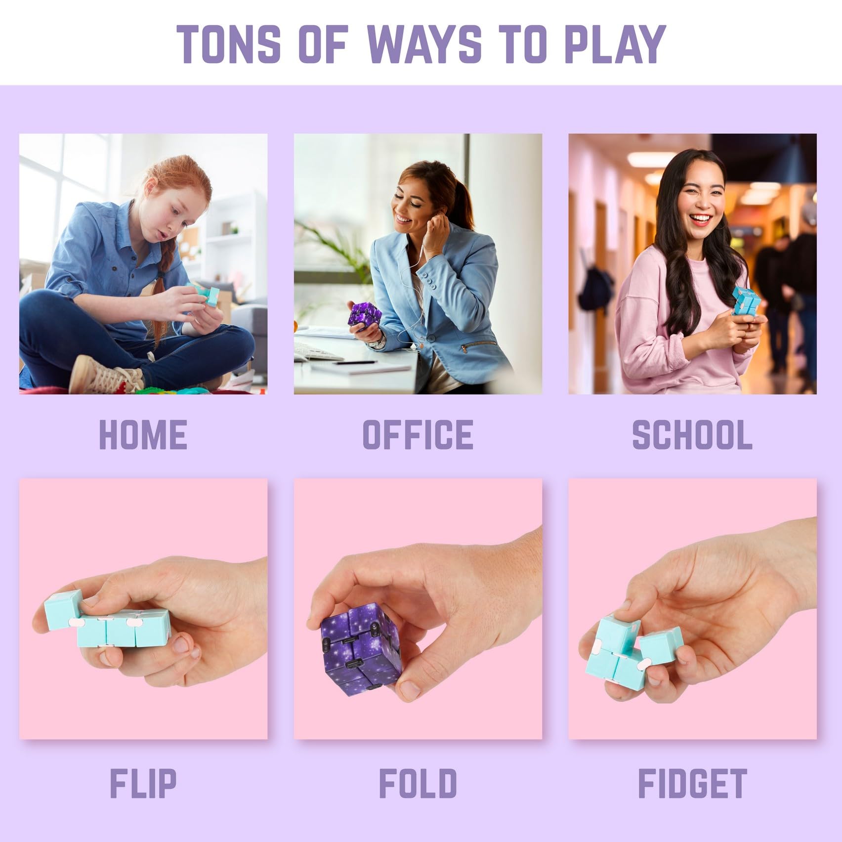 BunMo Fidget Bundle - Magnetic Rings & Infinity Cube - Stimulating & Engaging Fidget Toy - Addictive Fidget Toy for Boys & Girls - 10 Year Old Boy Gift Ideas - Fidget Cube for Adults - Travel Toys