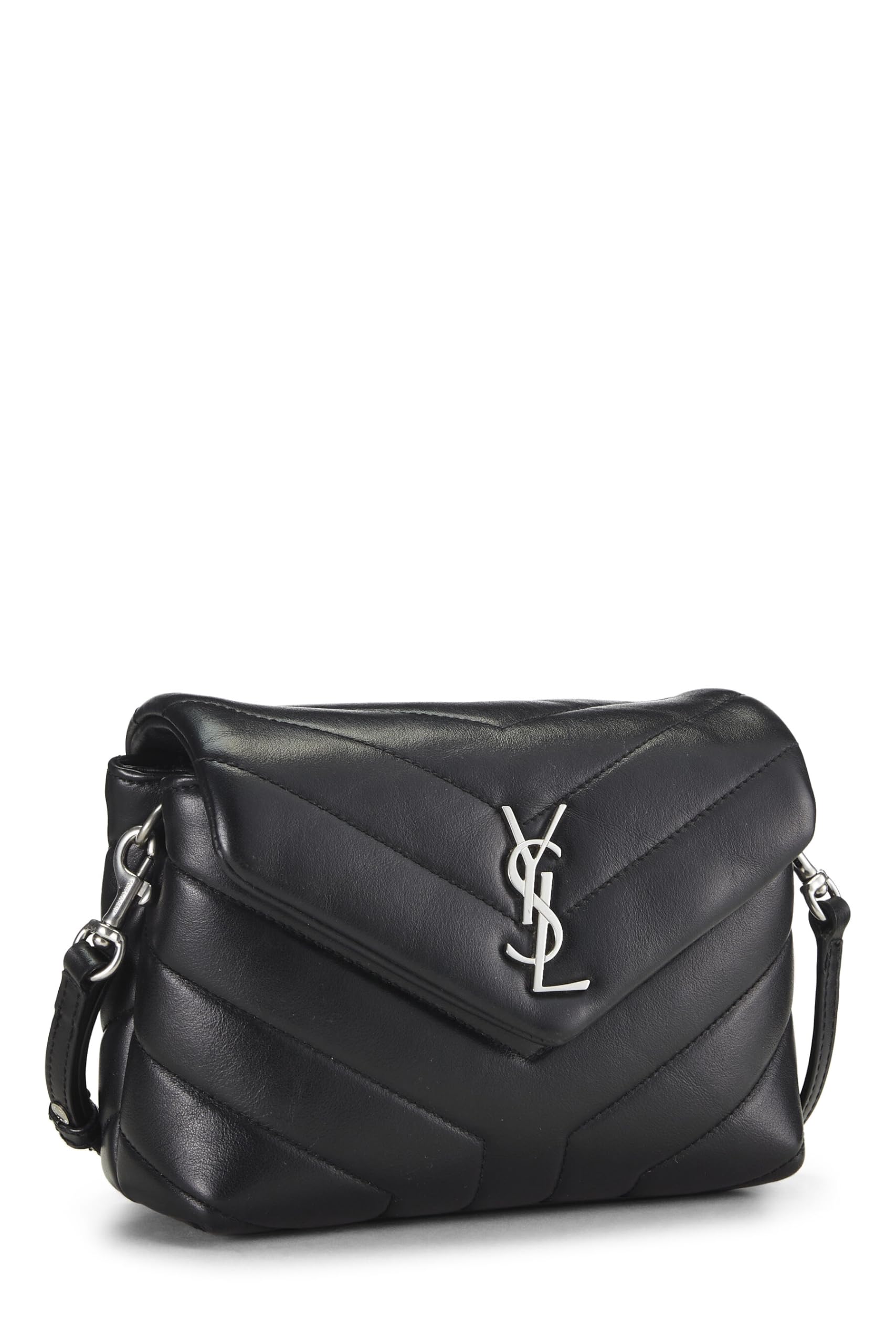 Yves Saint Laurent, Pre-Loved Black Chevron Calfskin Lou Lou Toy, Black