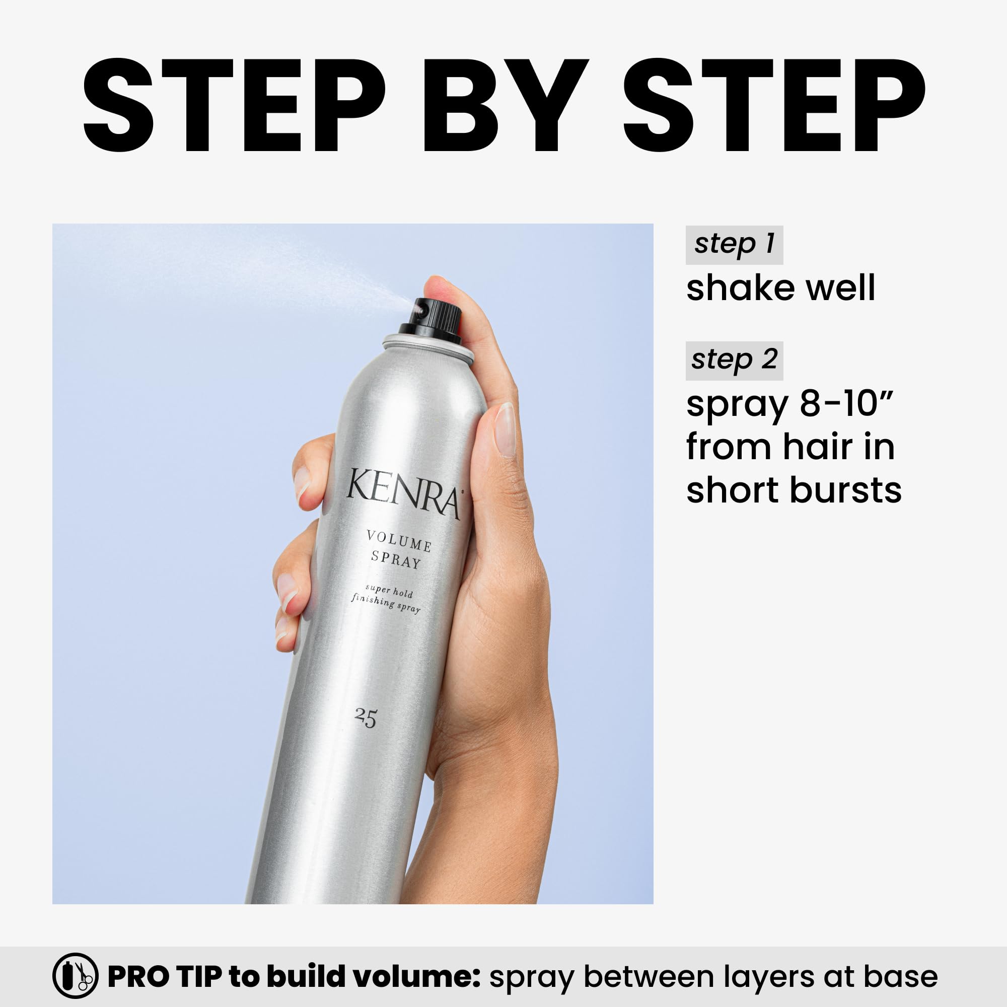 Kenra Professional Volume Spray 25 50% | Super Hold Finishing & Styling Hairspray | Flake-free & Fast-drying | Wind & Humidity Resistance | All Hair Types | 10 oz