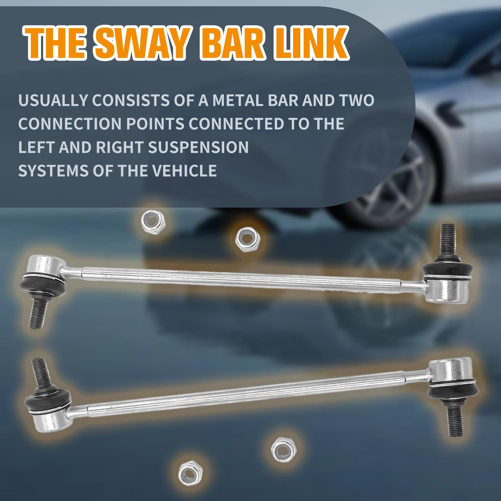 XCPMC Front Sway Stabilizer Bar End Link 2 Pcs Left & Right｜Replacement For ES300 RX300 Avalon｜Replace OE#: K90311 K90312 White