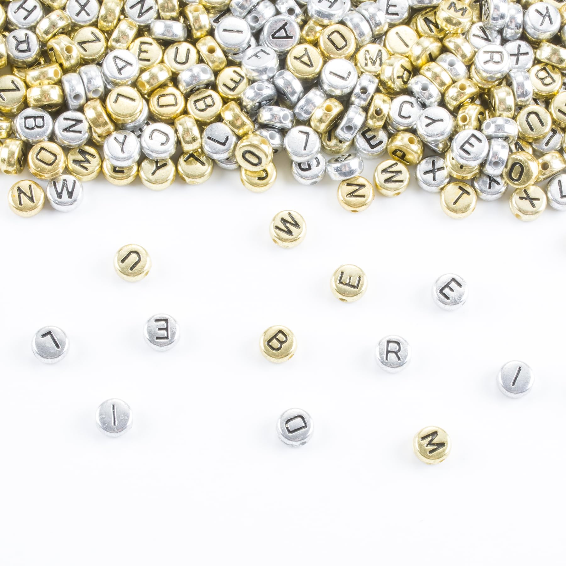 Yiizzxin 200Pcs Round Ancient Silver Letter T Beads,4x7mm Flat Letter-T Bead for Bracelets,Alphabet Beads for Jewelry Making DIY Necklaces Crafts Supply(Silver-T)