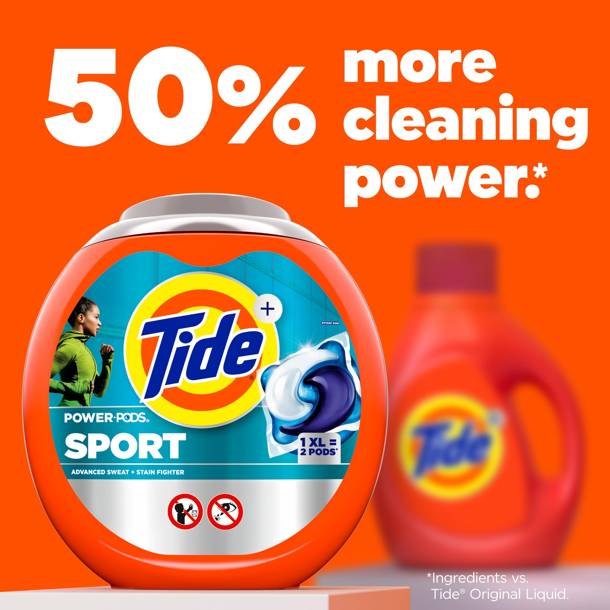 Tide Power Pods Laundry Detergent Pacs with Febreze Sport, 32 Count, Febreze Freshness with Sport Odor Defense