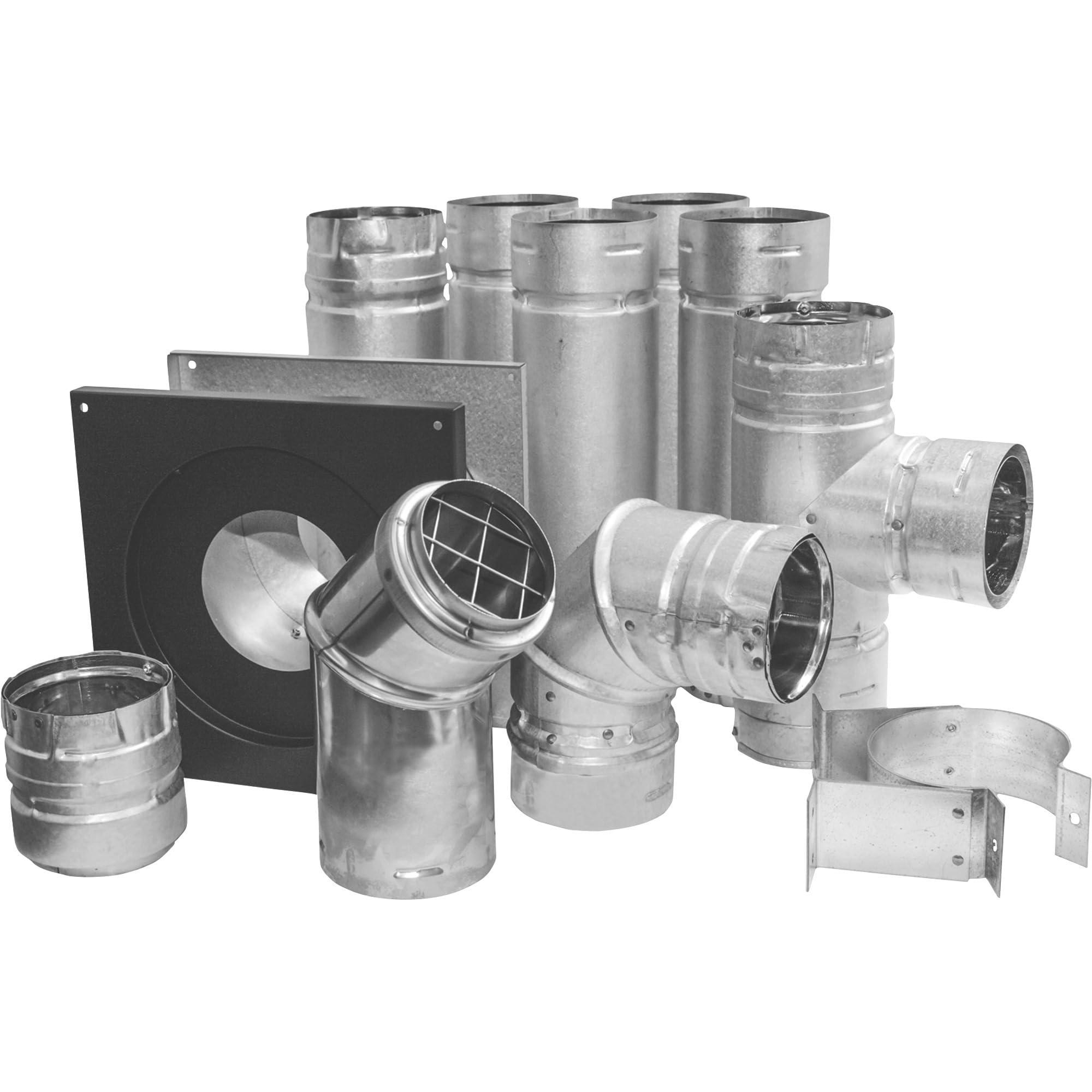 England's Stove AC-3000 DURAVENT 3PVL-KHA 3" Pellet Stove Vent Kit, Steel-Stainless
