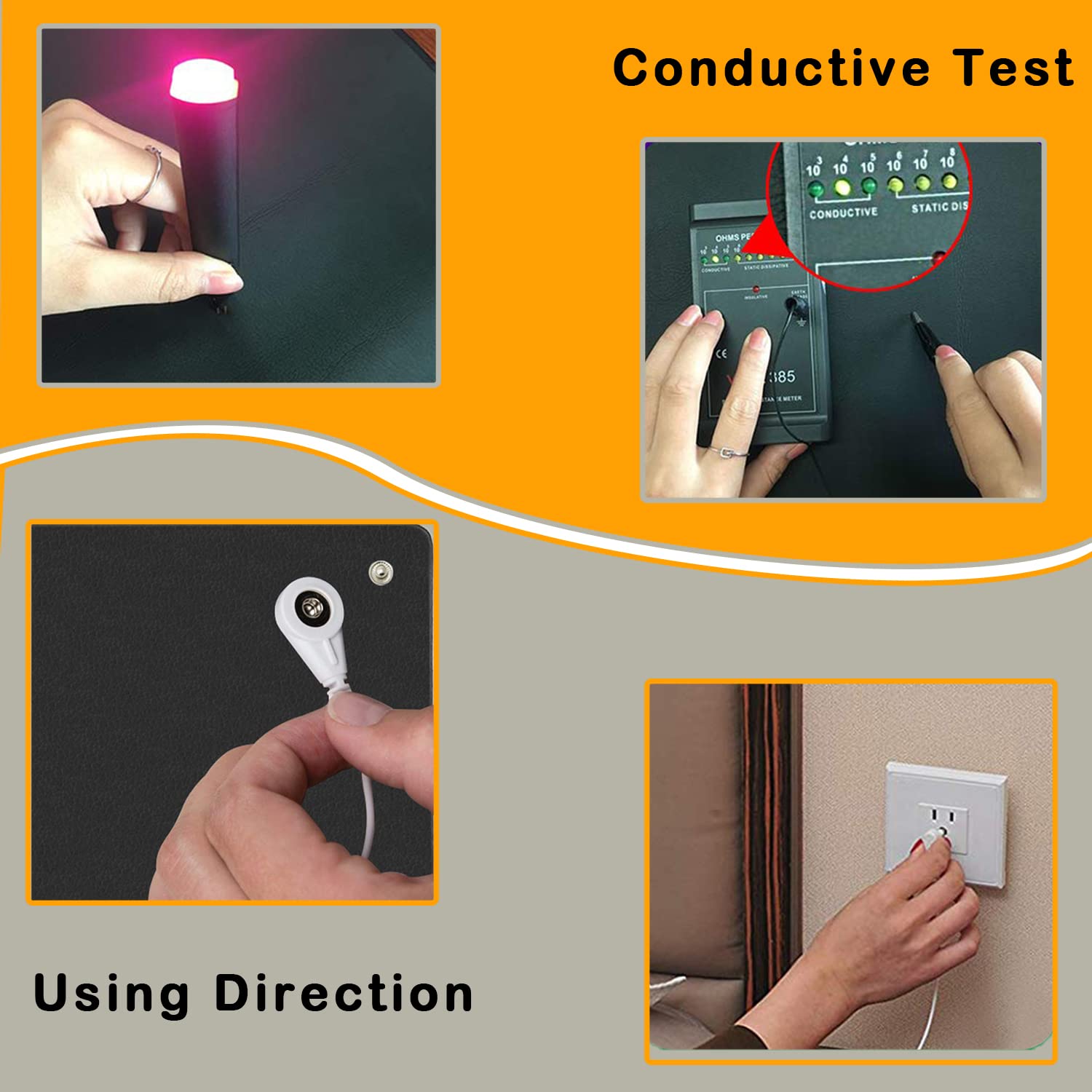 Grounding Mat for Working, Grounding Mouse Mat Reduce Stress, Grounding Mouse Pad for Health and Better Sleep 9.8”*11.8”