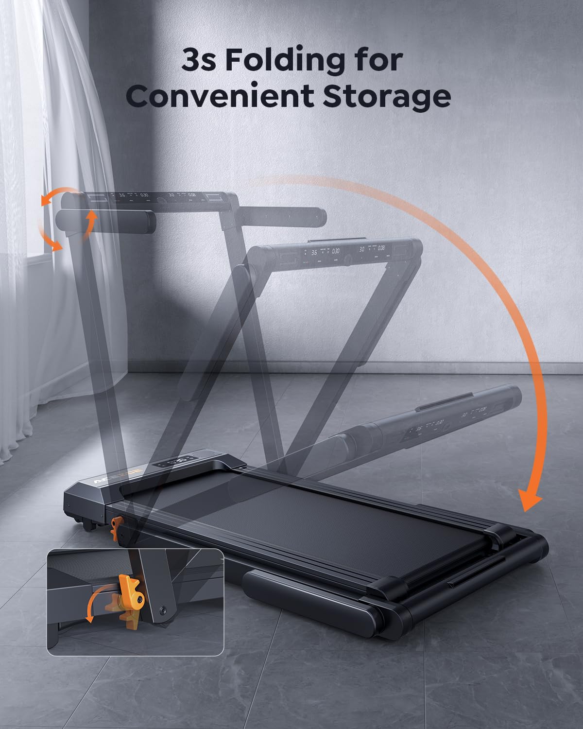 Acezoe 2 in 1 Foldable Treadmills for Home Small Office, 2.5HP Walking Pad Treadmill with Handle Bar, 300lbs Capacity, Under Desk Treadmill with Smart APPs, 12 HIIT Modes and Touch Screen