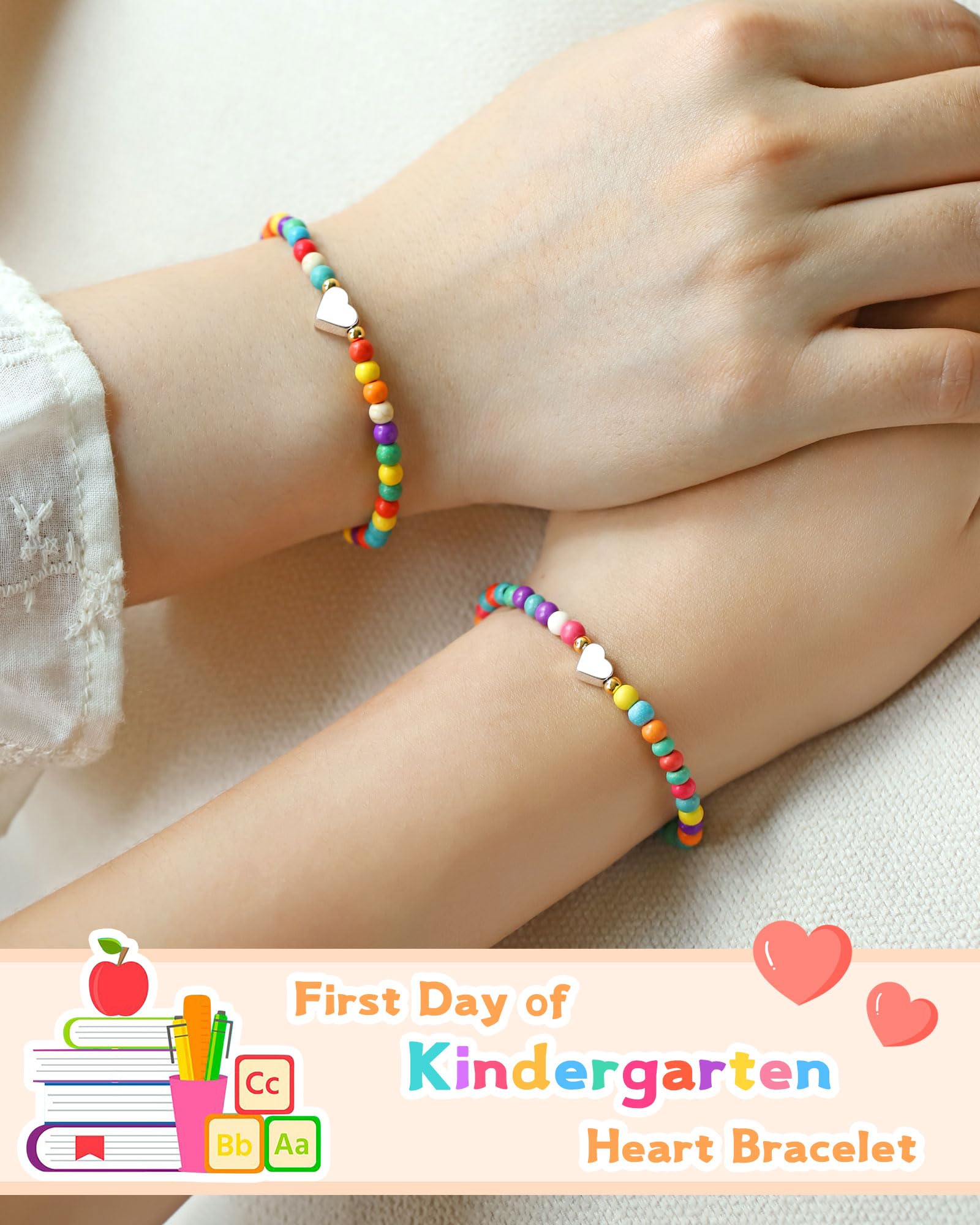 Kidbbi Back to School Stuff First Day of Kindergarten Bracelet Mommy and Me First Day of School Bracelet Mom and Daughter Mother Daughter Bracelets Back to School Gifts for Kids Girls