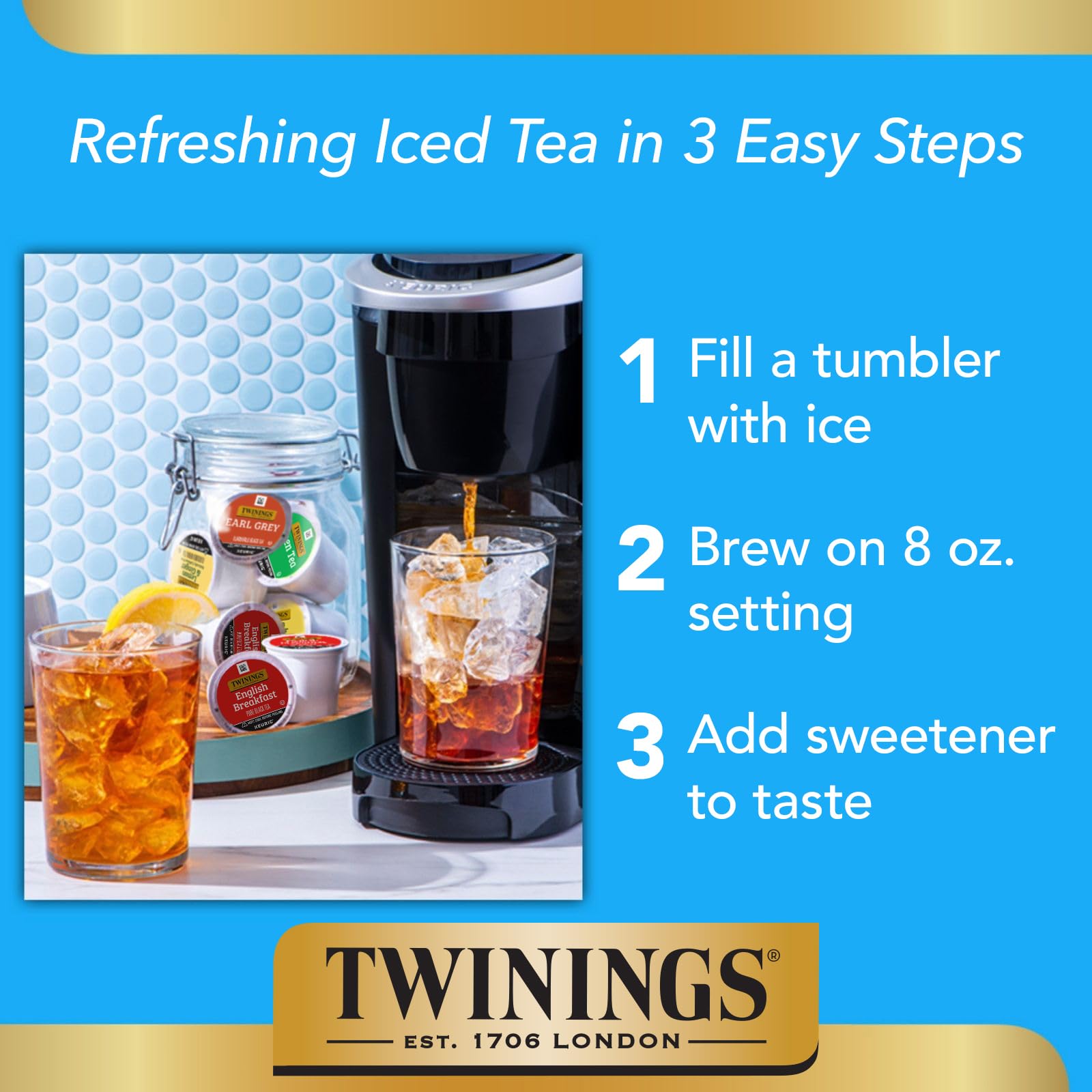 Twinings Earl Grey Black Tea K-Cup Pods for Keurig, 24 Count (Pack of 2), Flavoured with Citrus and Bergamot, Caffeinated, Enjoy Hot or Iced