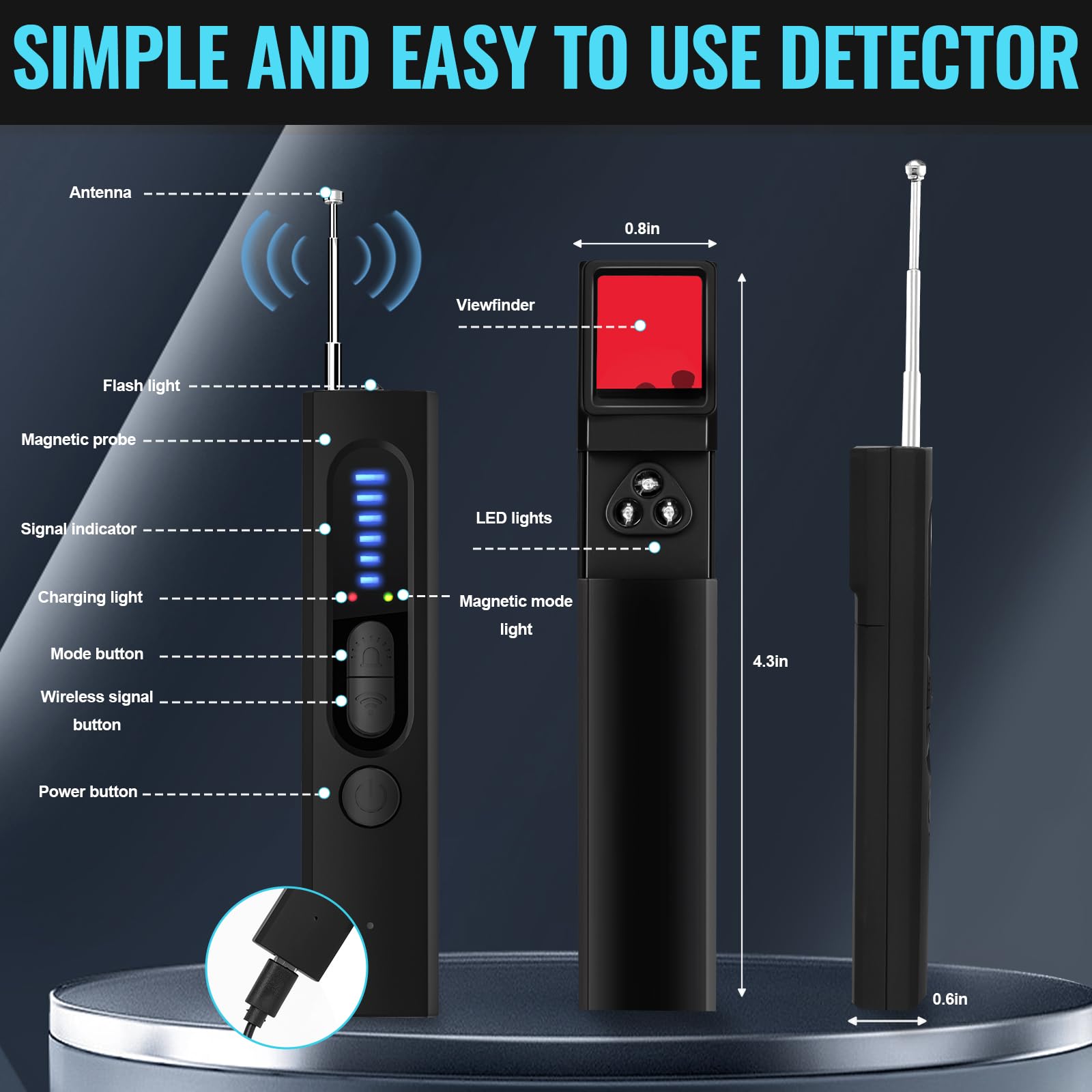 OJR Hidden Camera Detectors, Anti-Spy Camera Finder Detector, Bug Detector, GPS Hidden Camera Detectors, Tracking Device Detectors, Camera Detector for Hotels, Home, Airbnb, Office