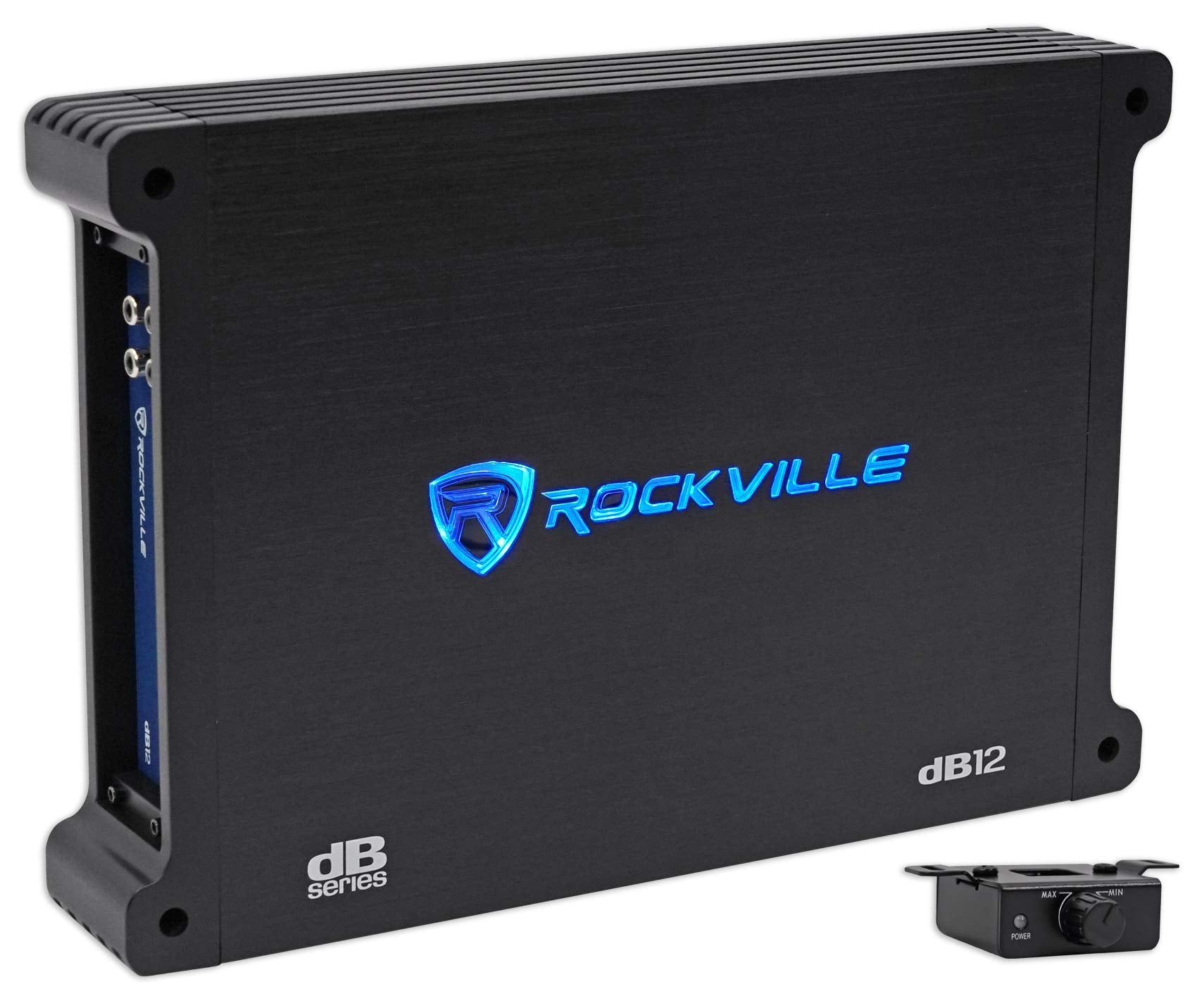 Rockville dB12 2000W Mono 2-Ohm Car Amplifier, High-Speed MOSFET, Adjustable 12dB Crossover, LED, Remote Sub Control, Perfect for Car Audio and Subs