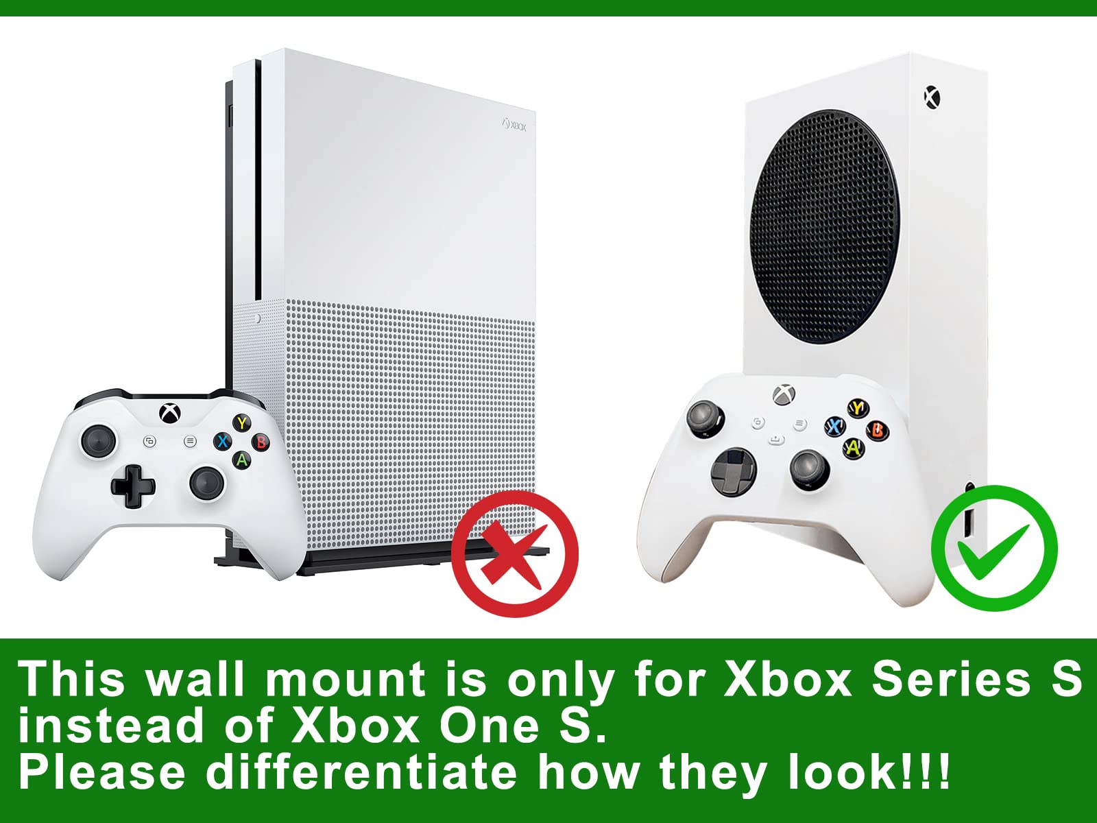 Wall Mount for Xbox Series S (Mount The Console & Accessories on Wall Near or Behind TV Left/Right), Wall Shelf Bracket Kit for XSS System