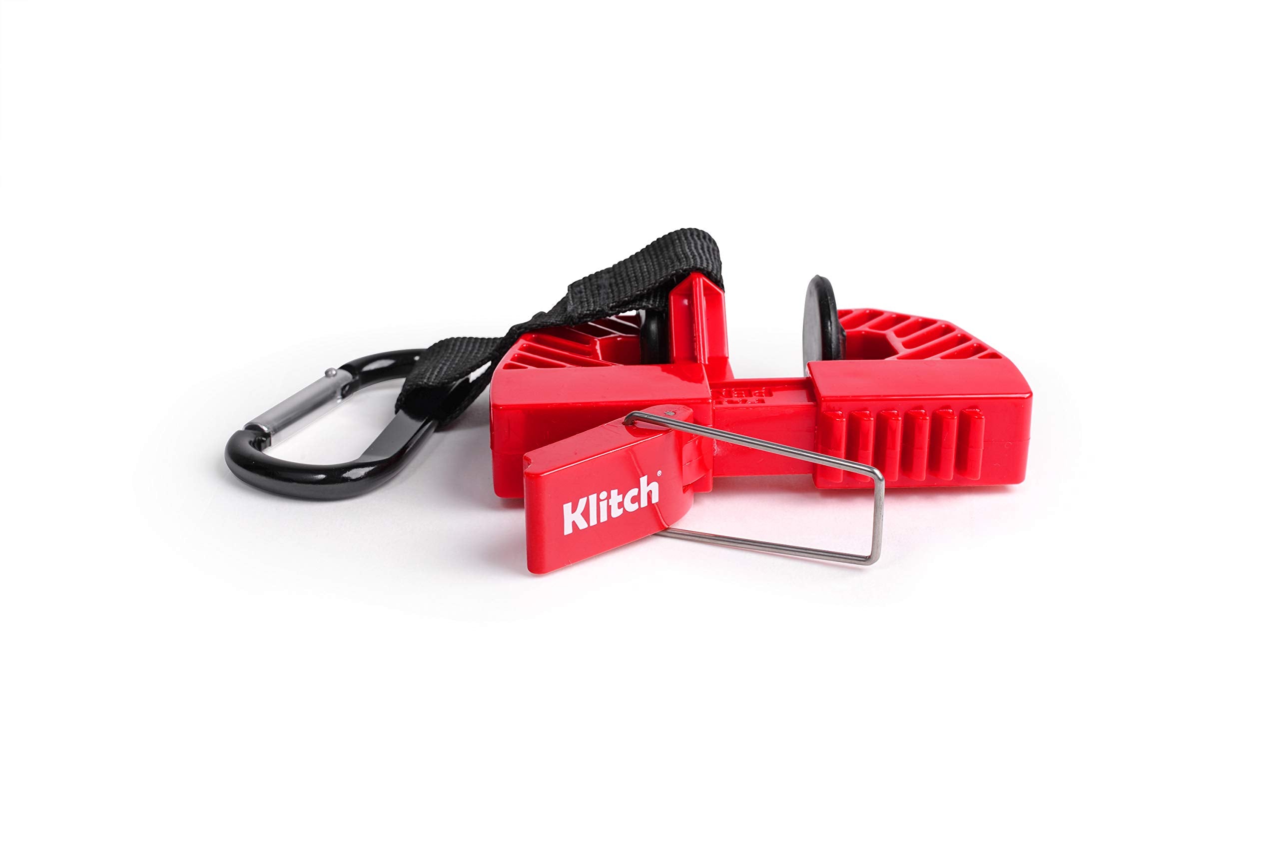 Klitch Footwear Clip, Shoe Bag, Hang Extra Shoes Cleats Boots or Gear on Your Bag. Works on Soccer, Baseball, Basketball, Track, Running Shoes, Flip Flops and More. Red