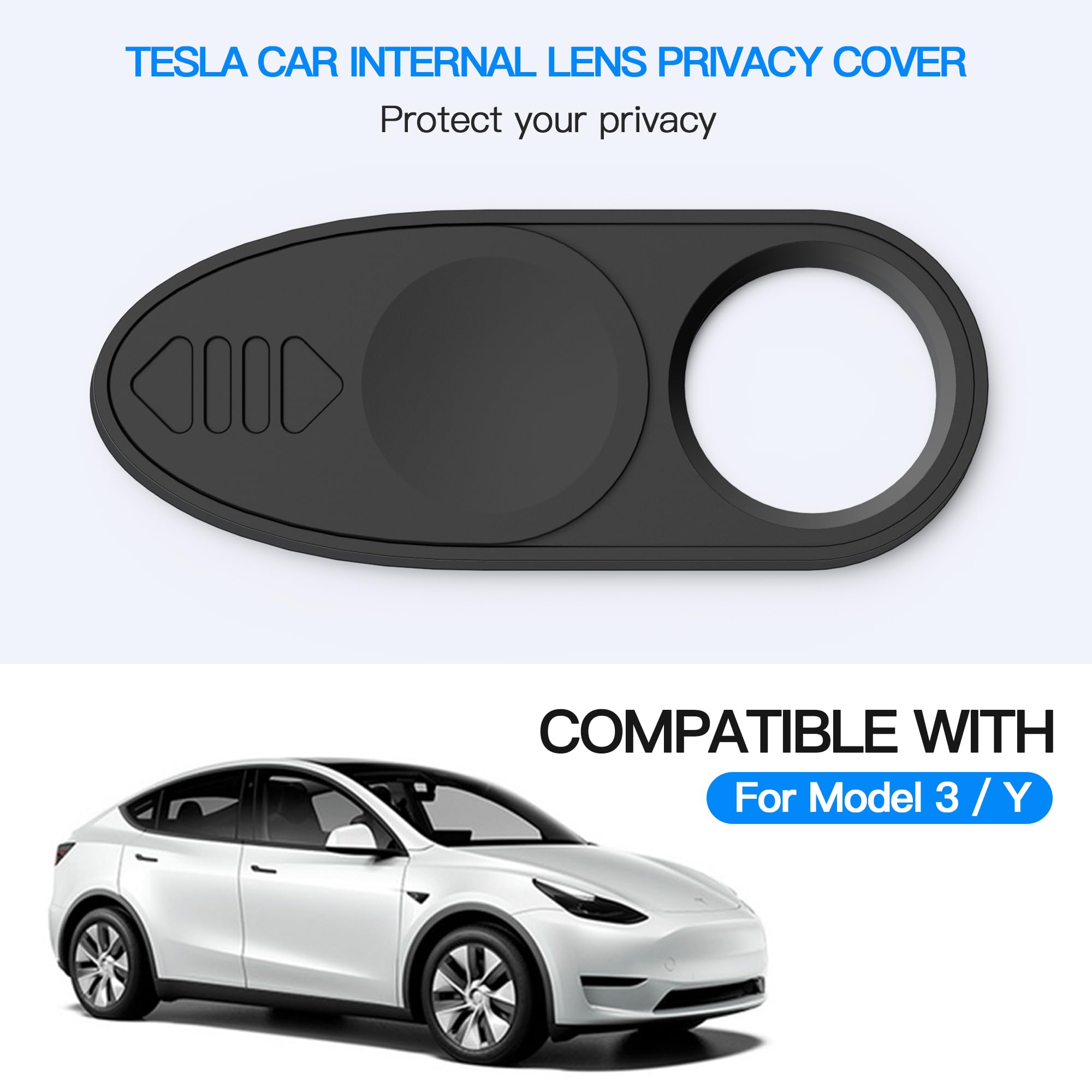 HSB Privacy Cover Compatible for Tesla Model 3/Y/X/S Front-Facing Webcam Cover Slider Stickers 2 Pack