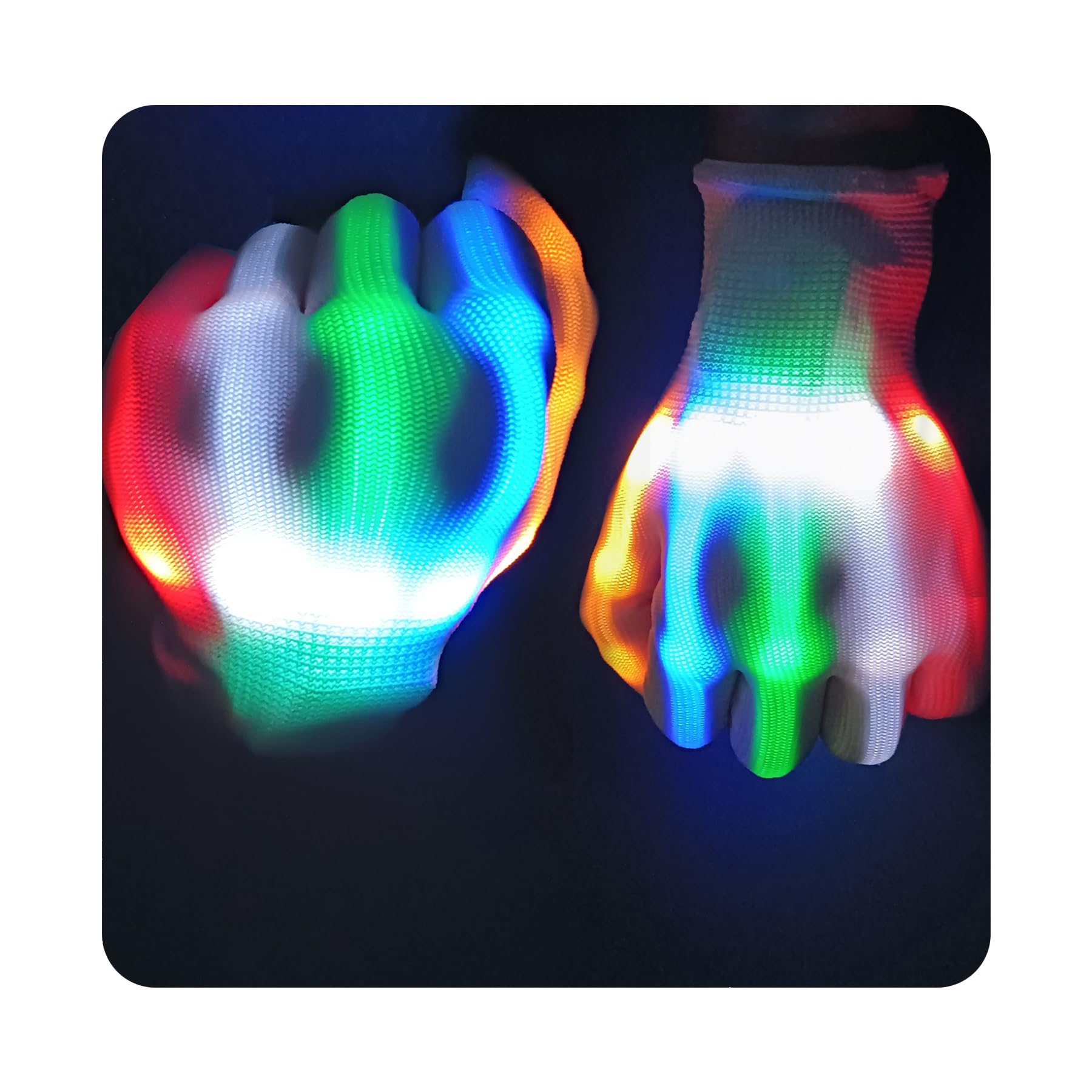 VICAITOYS Rave Gloves LED Gloves Toys for Family Halloween Costumes, Light Up Gloves Toys for Ages 14 and Up, Rave Toys, Rainbow Friends Toys, Cool Toys for Men and Women Aged 13-18 and Above