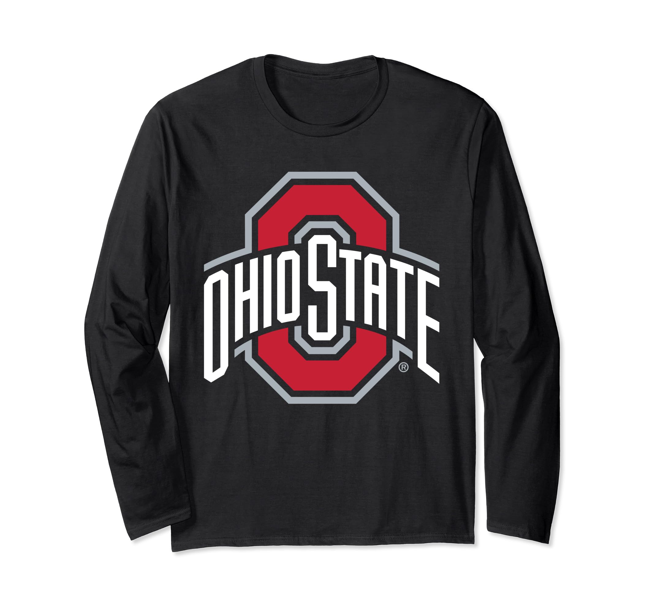 Ohio State Buckeyes Icon Logo Black Officially Licensed Long Sleeve T-Shirt