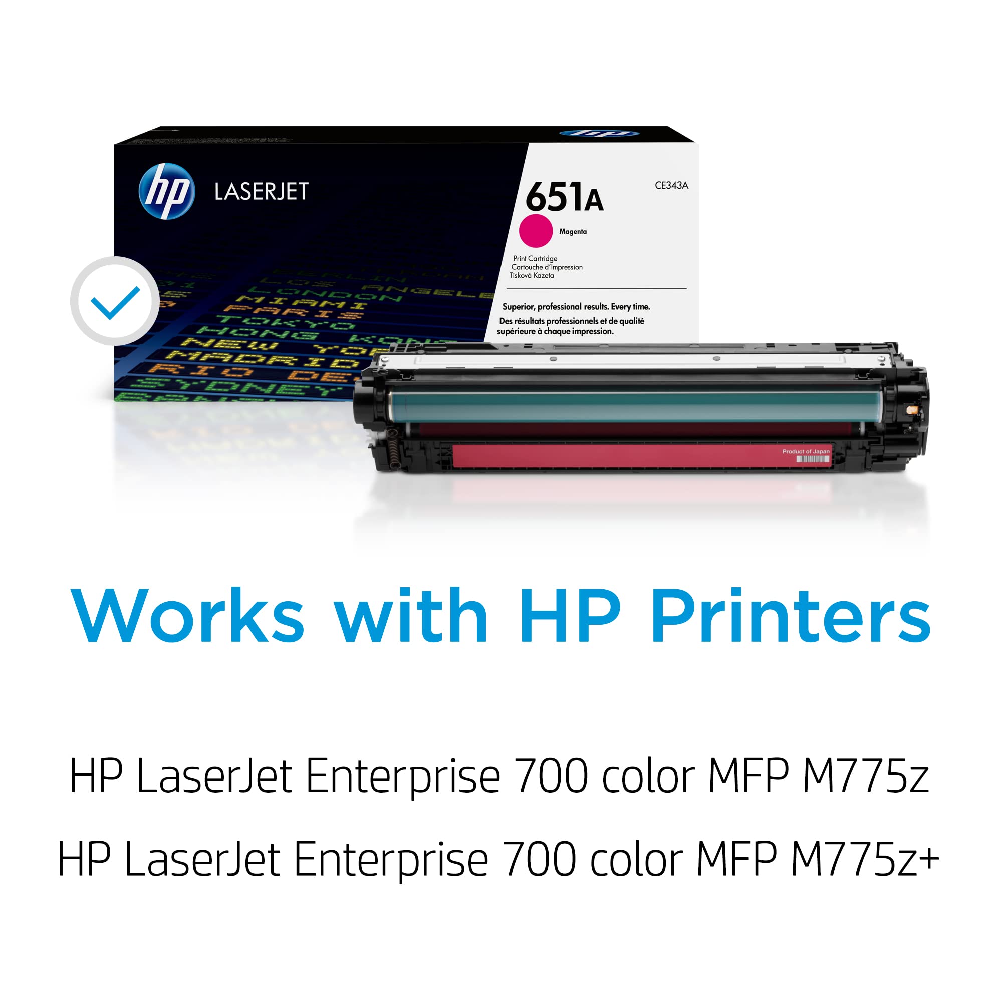 HP 651A Magenta Toner Cartridge | Works with HP LaserJet Enterprise 700 color MFP M775 Series | CE343A