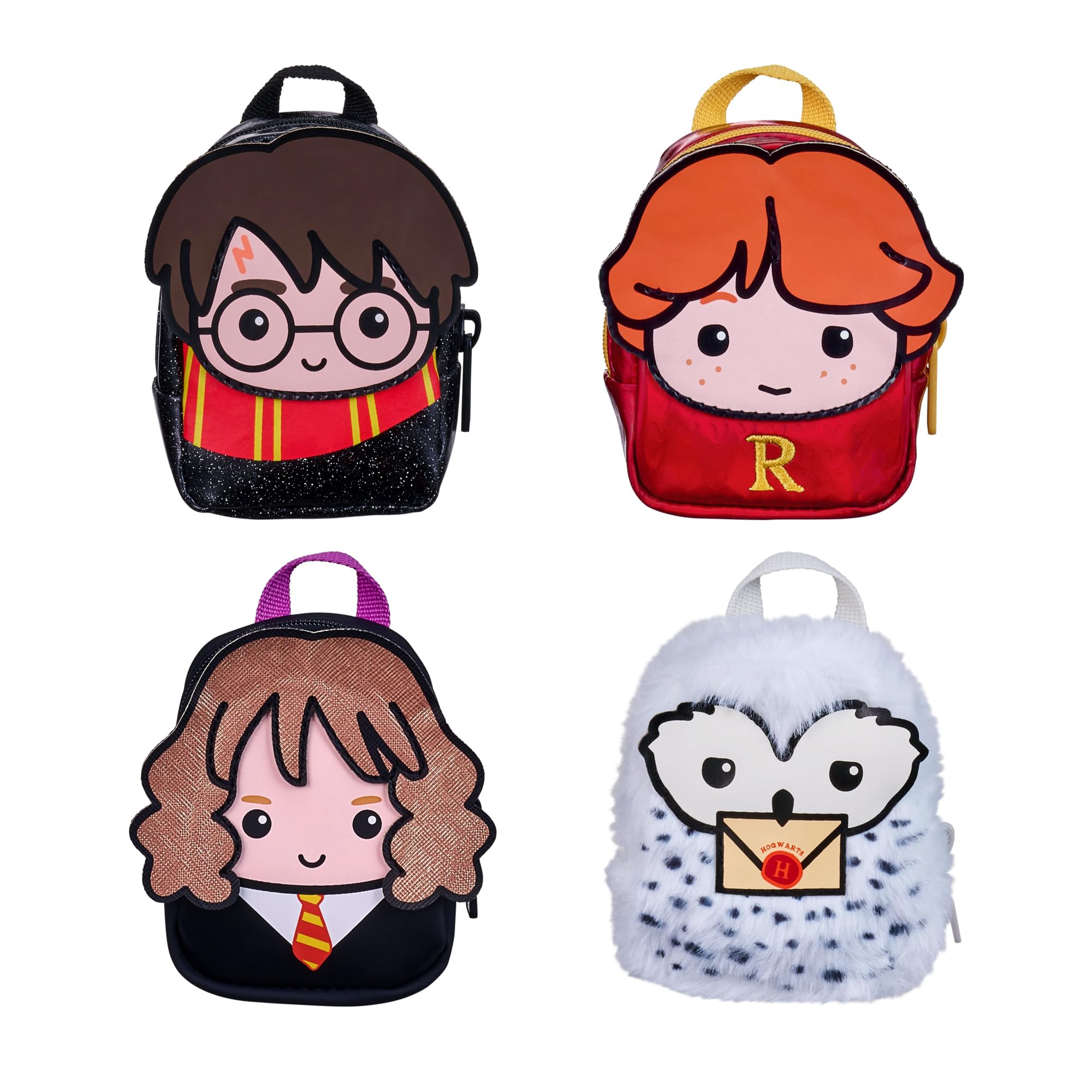 REAL LITTLES Harry Potter Wizarding World Backpack with 6 Micro Stationery Surprises Inside! 4 to Collect - Harry Potter, Hermione Granger, Ron Weasley and Hedwig - Styles May Vary