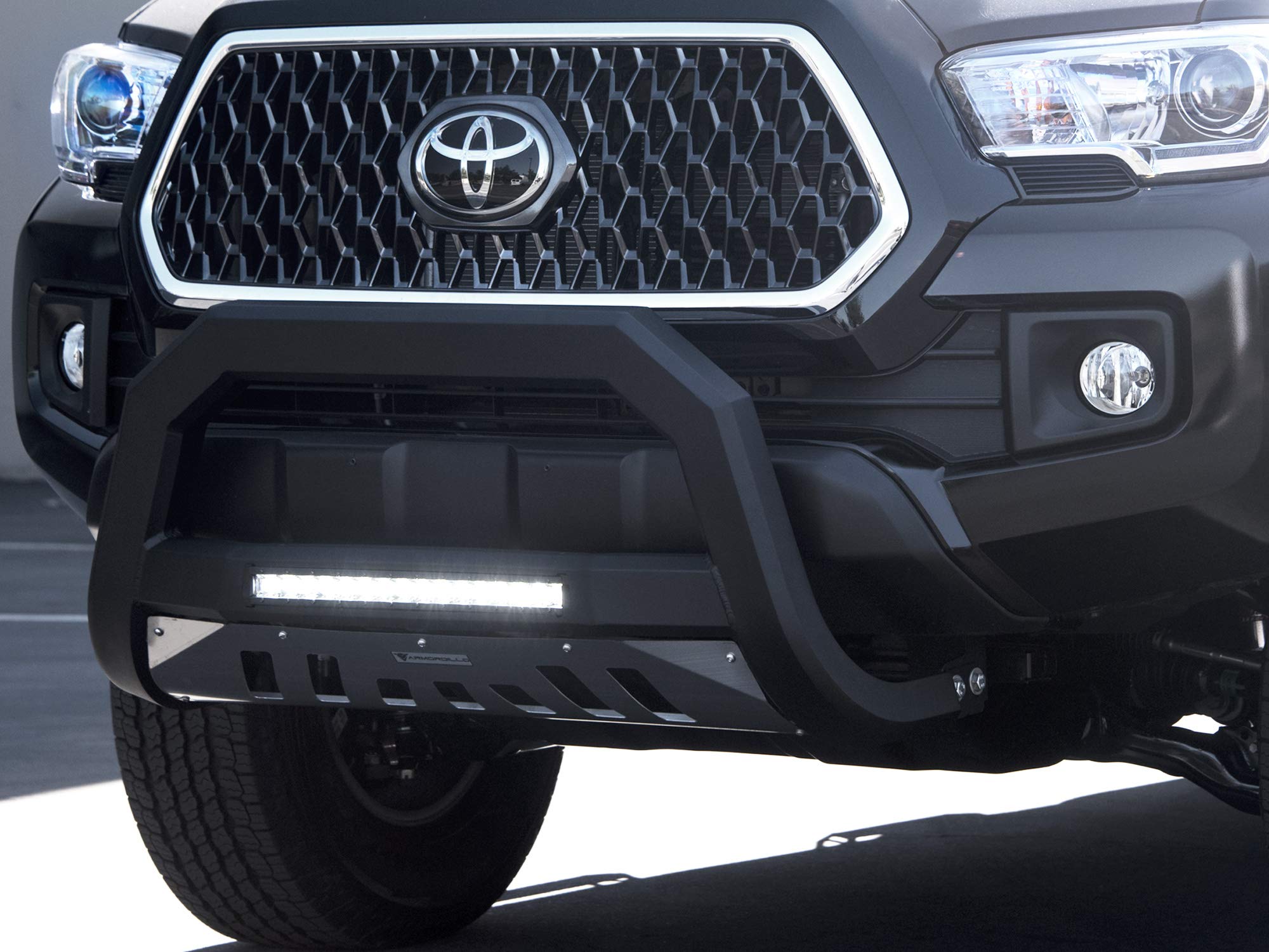 Armordillo USA 7176706 AR Series Bull Bar W/LED Fits 2005-2018 Nissan Frontier - Matte Black W/Aluminum Skid Plate