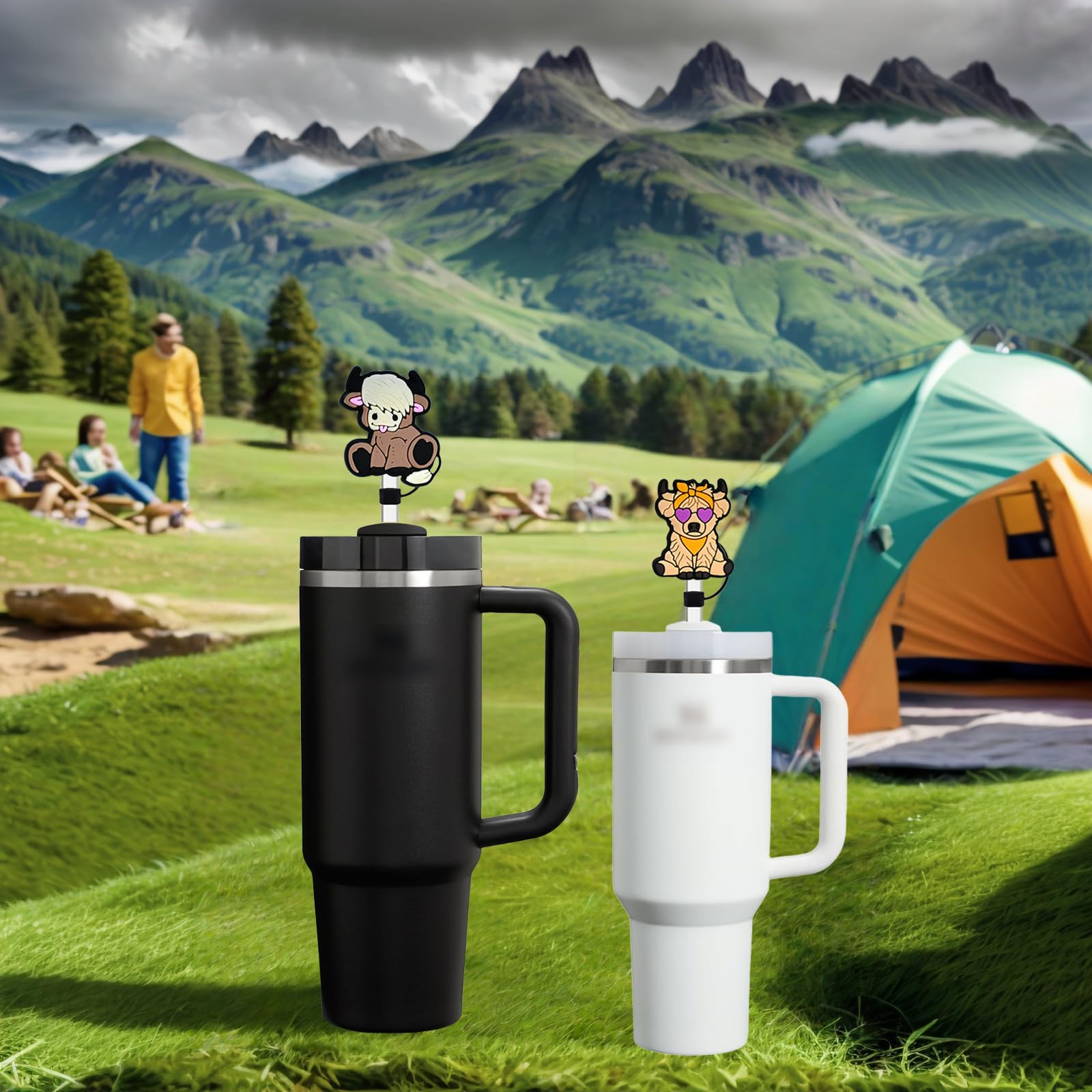 YKIAMGH 10 Pack Cute Straw Toppers