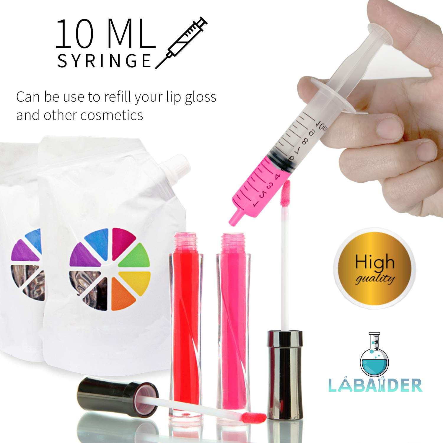 10ml Syringe 20-Pack Plastic 10ml Syringes with Luer Slip Tip, Individually Sterile Sealed, No Needle (10ML)