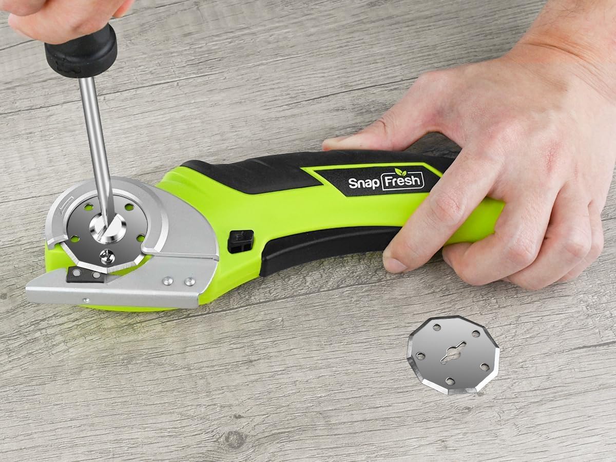 SnapFresh 4V Electric Scissor Replacement Blades, Compatible with SnapFresh EC0601C/EC0601P Zip Snip Cardboard Cutter(1-1/2"),Fits WX082L/ WX081L(2 Pack)