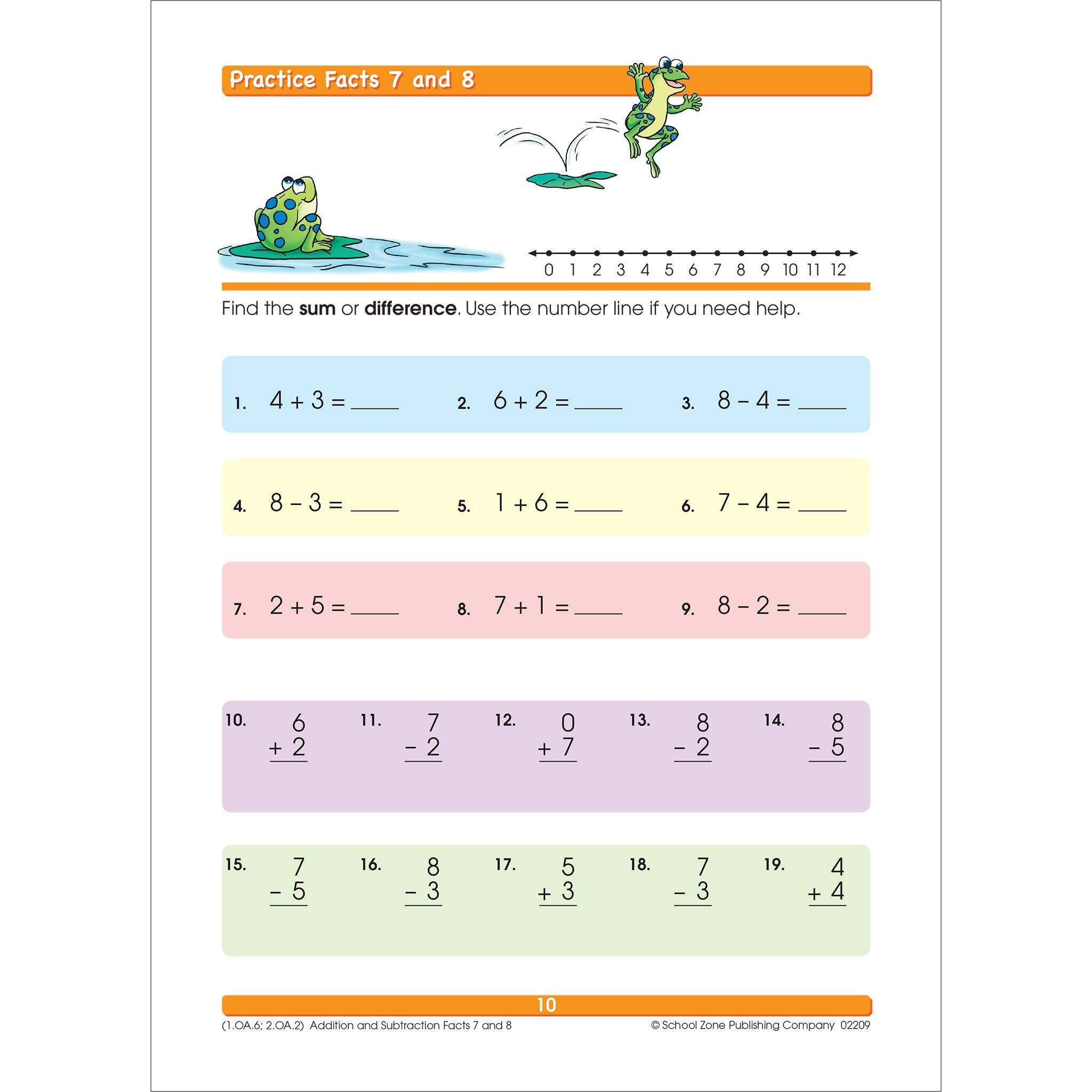 School Zone Addition & Subtraction Workbook: 64 Pages, 1st Grade, 2nd Grade, Elementary Math, Sums, Differences, Place Value, Regrouping, Fact Tables, Ages 6-8 (I Know It! Book Series)