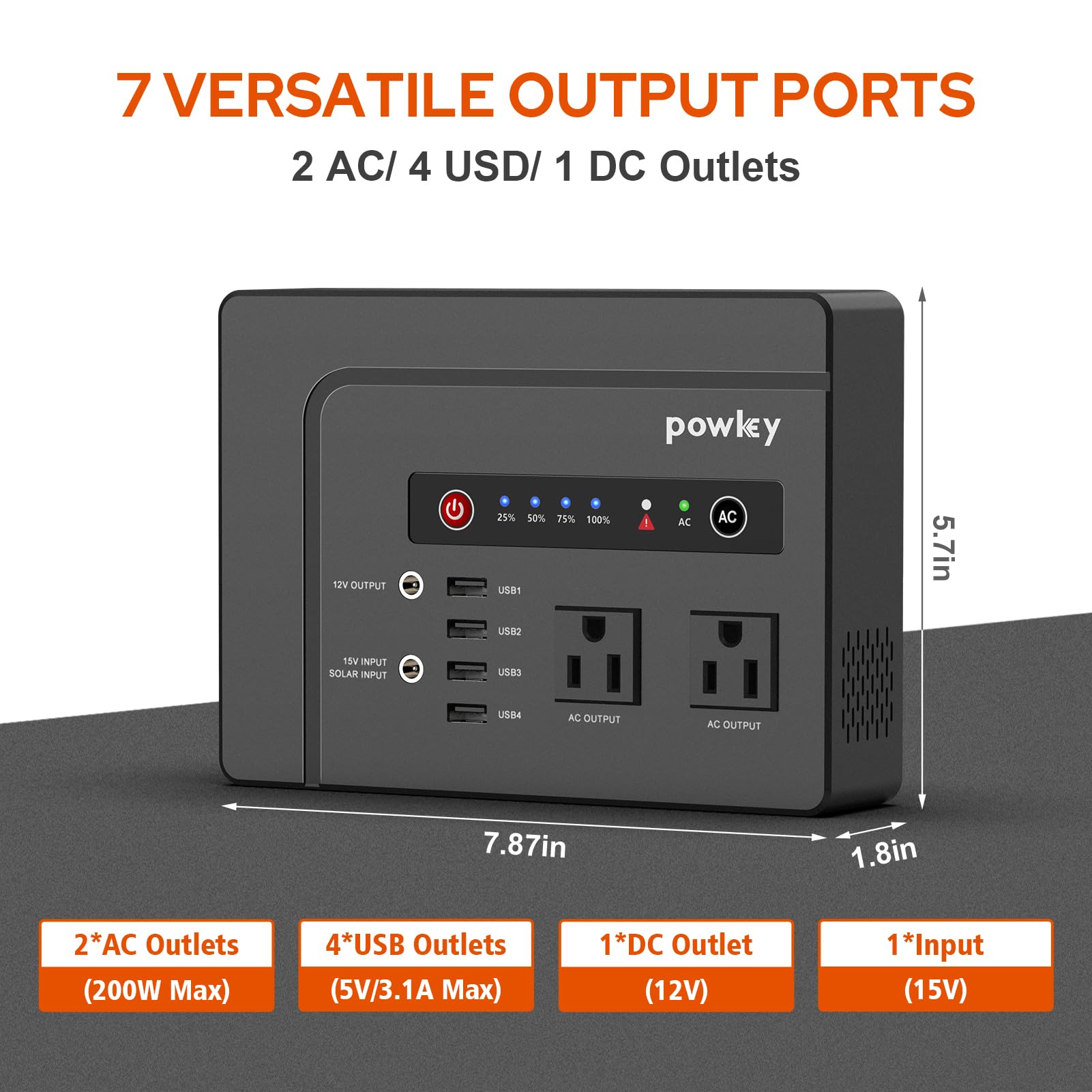 Powkey Solar Generator with Panel, 146Wh/200W Portable Power Station with Solar Panel 40W, 110V Pure Sine Wave DC/USB/AC Outlet Electric Generator Battery Backup for Outdoor Camping Emergency Home Use