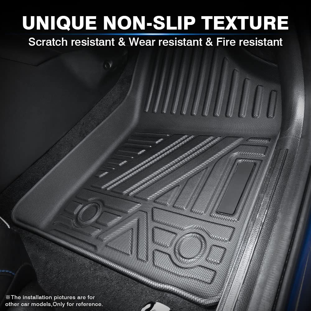 KUST Floor Mats for 2019-2020 Hyundai Santa Fe (5 Passenger Models), for Santa Fe All Weather Floor Mats, TPE Floor Liners, Front Rear 2 Row High Edges, Non-Slip