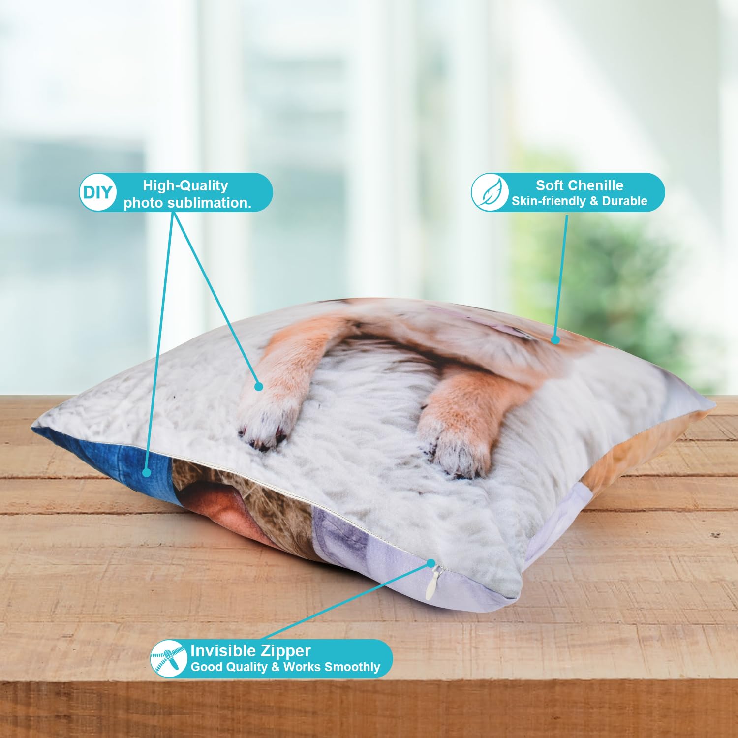 GagetElec Custom Pillows with Picture,Text Personalized Pillow with Photo,Custom Couple Gifts,Two-Sides Design Printed (20 Inch X 20Inch,Optional Pillow Insert)