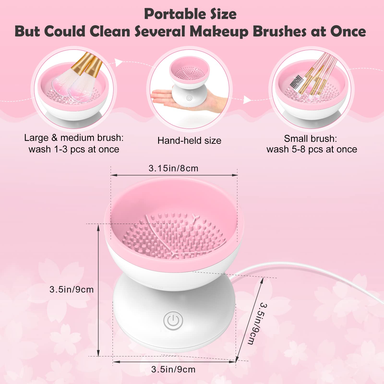 Electric Makeup Brush Cleaner, Luxiv Wash Makeup Brush Cleaner Machine Fit for All Size Brushes Automatic Spinner Machine, Painting Brush Cleaner