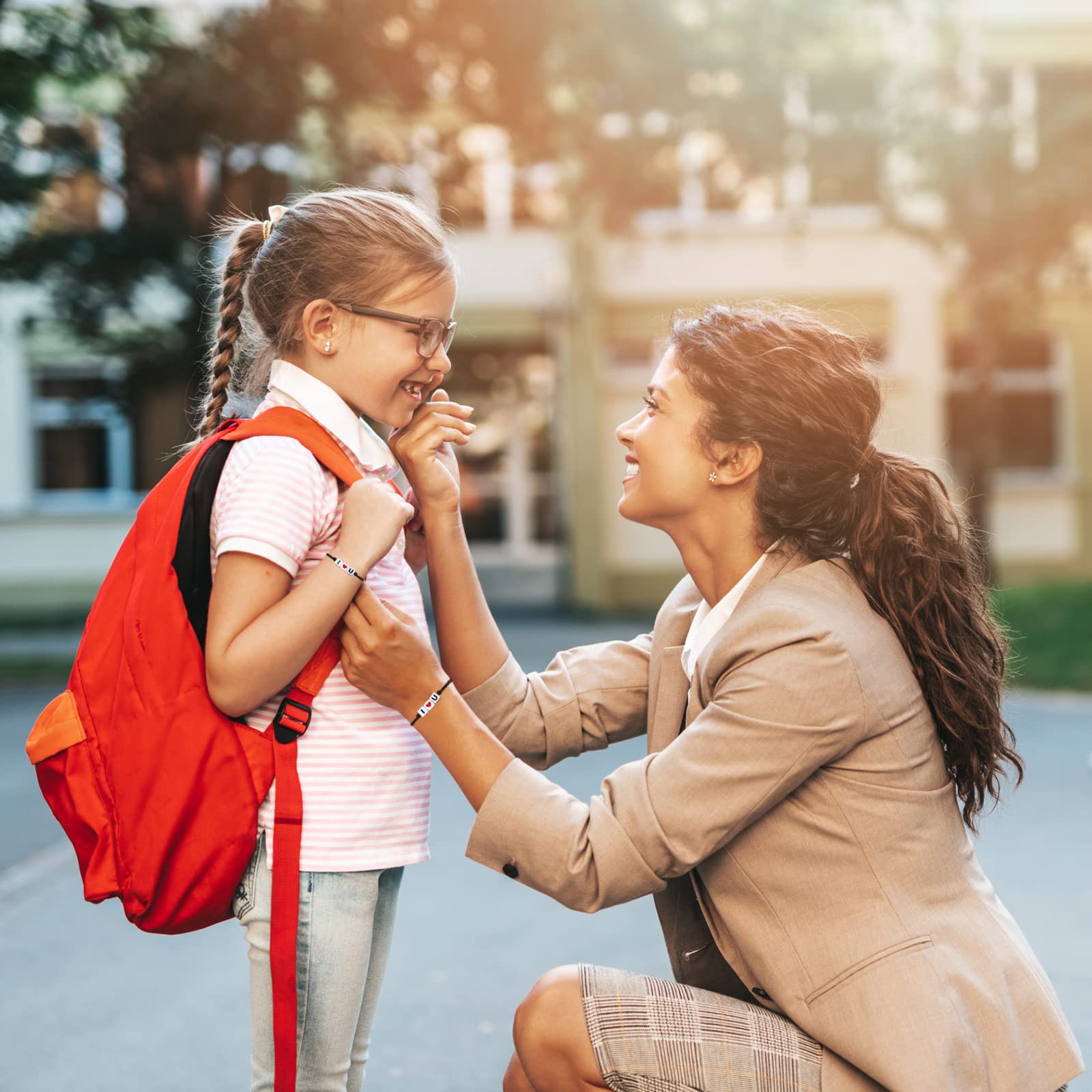 Ymimanchil First Day of School Bracelets for Mom and Daughter Back to School Bracelet Back to School Gifts Mommy and Me Bracelets Back to School (B)