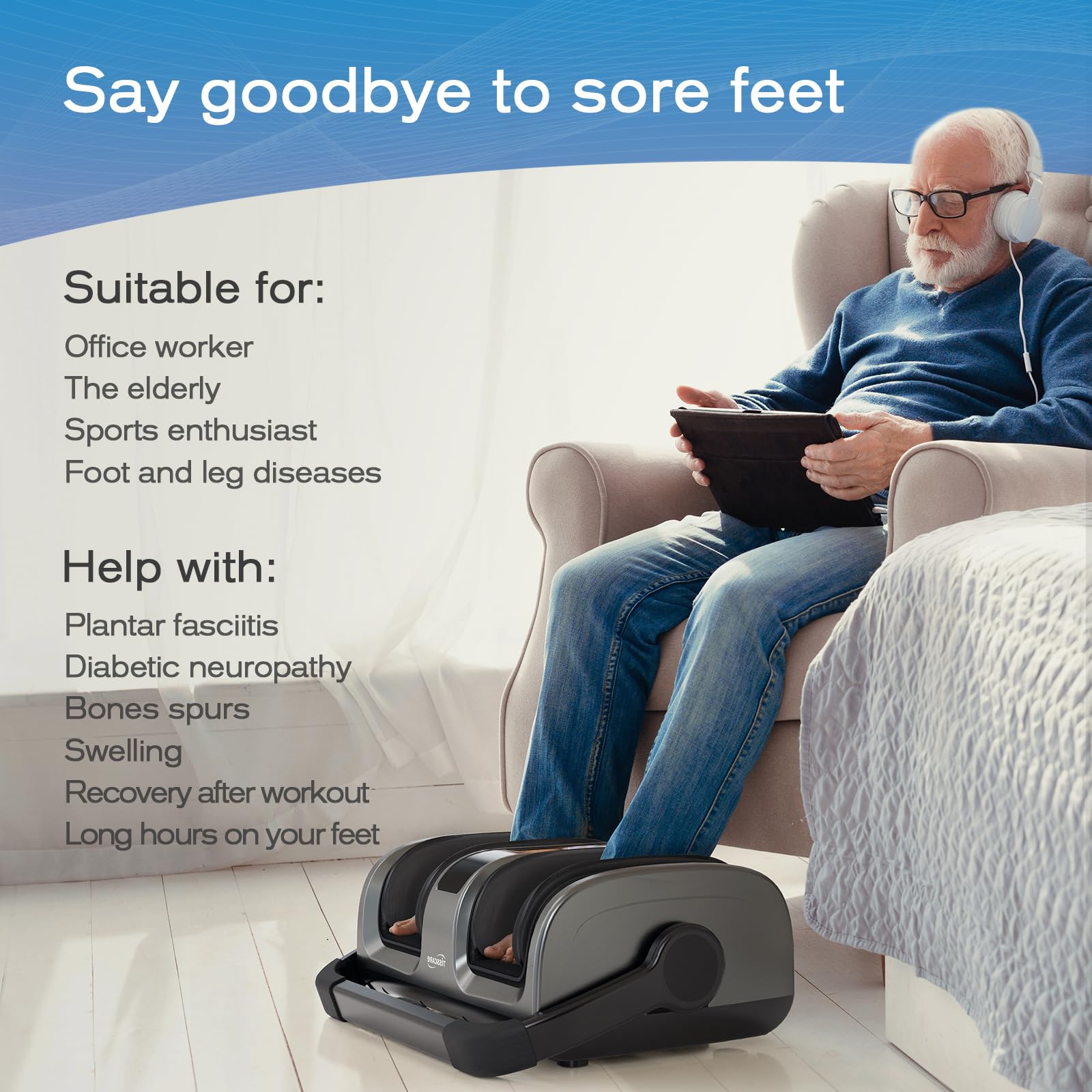 TISSCARE Foot Massager with Heat: FSA HSA Eligible Shiatsu Foot Massager for Plantar Fasciitis, Neuropathy, Circulation and Pain Relief for Foot Calf Valentines Day Gifts for Him Her