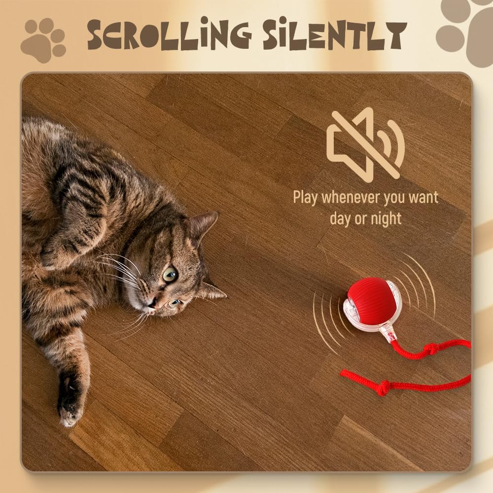 Interactive Rolling Dog Ball, 2024 New Self Rolling Dog Ball Interactive Cat Toys Automatic Cat Toy Self Moving Dog Toys, 360° Smart Automatic Rolling Ball Toy Electric Dog Balls for Dog/Cat (Green)