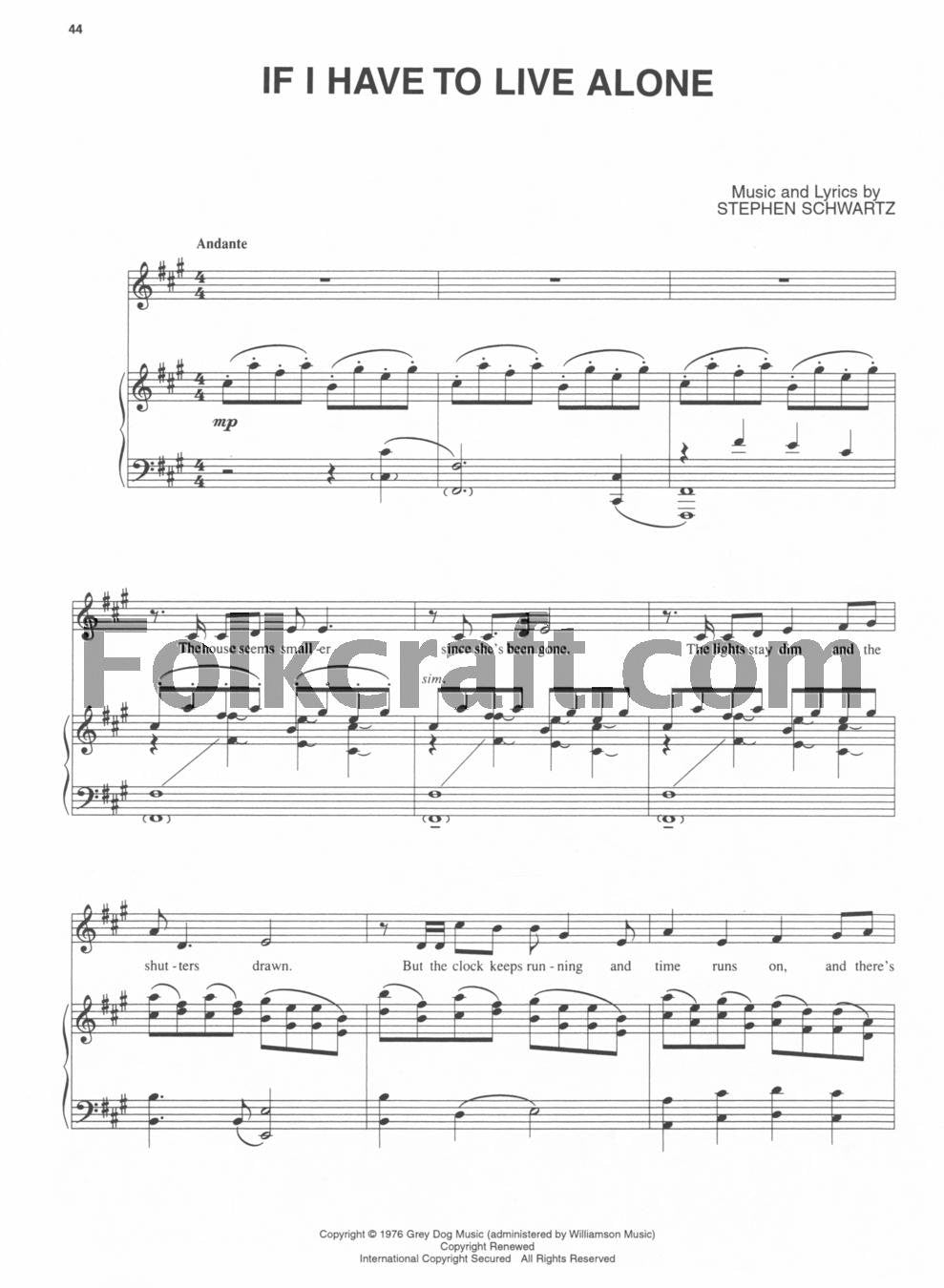 The Baker's Wife: Vocal Selections Piano, Vocal and Guitar Chords