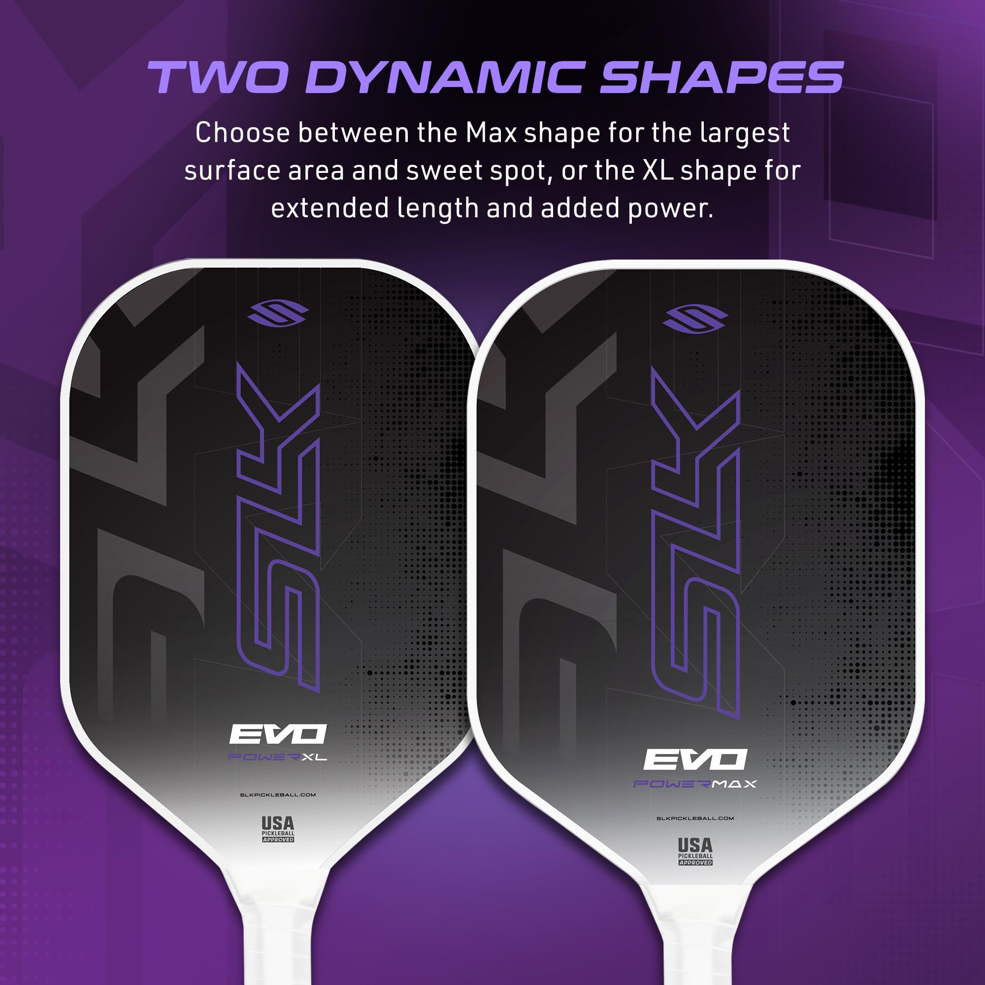 Selkirk Sport SLK Evo Power XL Pickleball Paddle by Selkirk Sport | G9 Power Carbon Fiber Pickleball Paddle with SpinFlex Surface and Rev-Hybrid Polymer Core | Power Purple XL