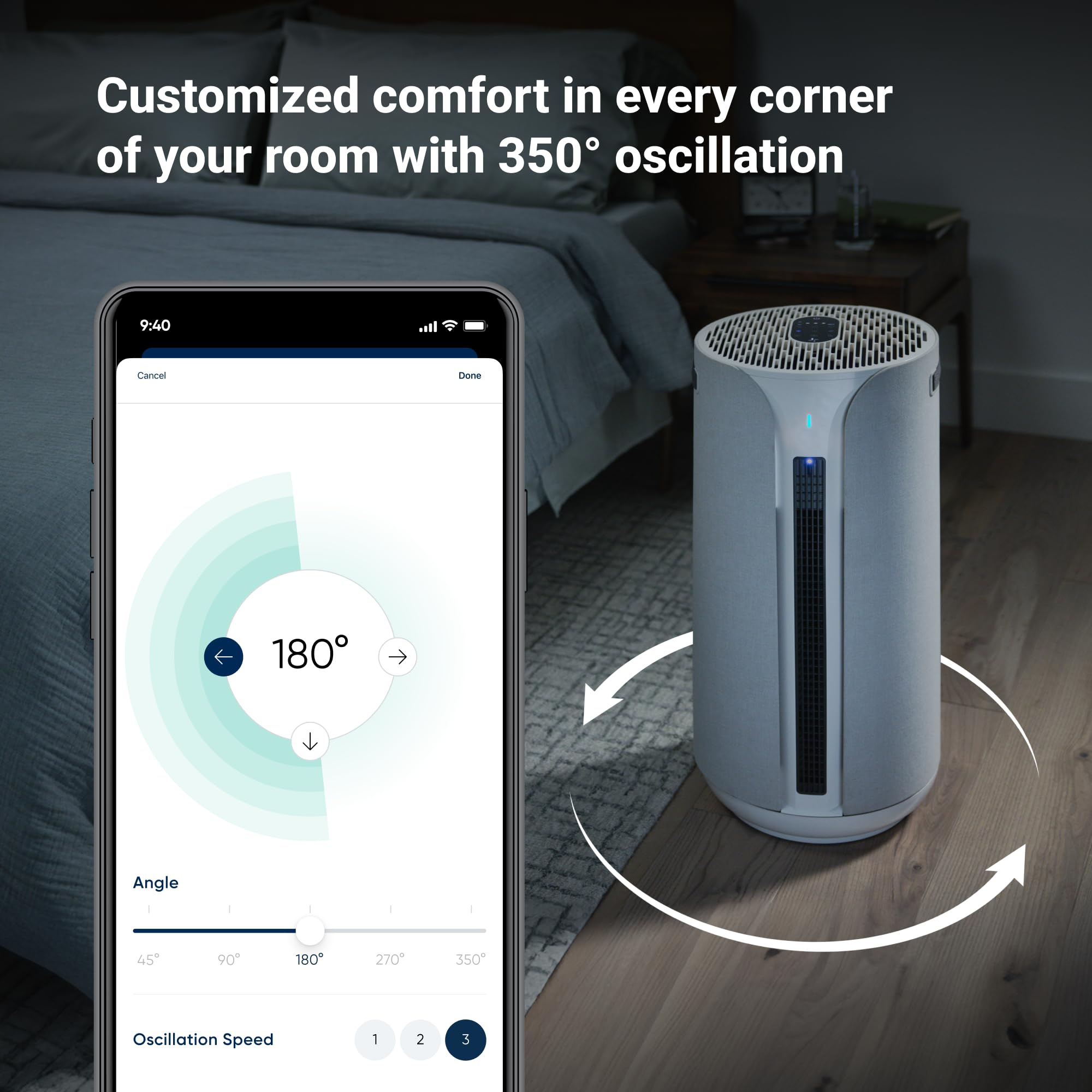 BLUEAIR ComfortPure Most Powerful 3-in-1 Cooling, Heating, Air Purifier – HEPASilent Cleaner for Home, Pets, Allergies, Dust, Odor, covers 1689 sqft in 1 Hour – All season comfort for large rooms