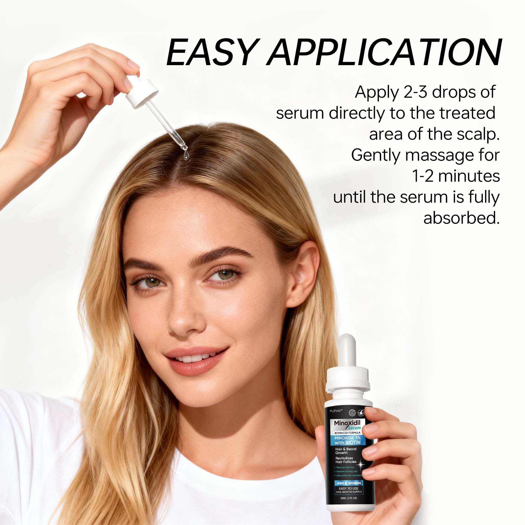 5% Minoxidil for Men, Minoxidil for Women Hair Growth Treatment, Beard Growth Serum, Biotin & Castor Oil Enriched,Strengthens Weak Roots, Repairs Thinning Hair (120ml)