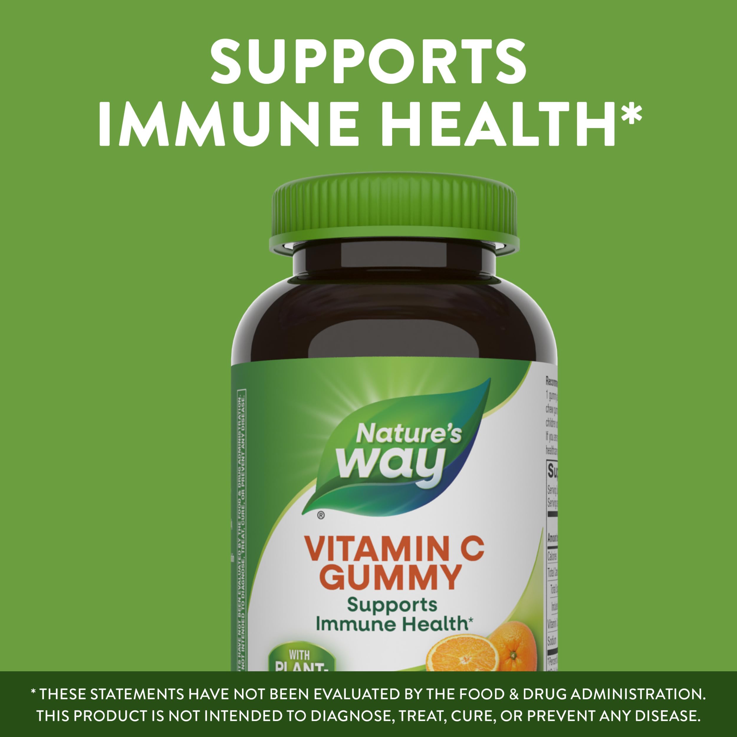 Nature’s Way Vitamin C Gummies, Support Immune Health*, Antioxidant, 250 mg per 2-gummy Serving, Orange Flavored, 120 Gummies (Packaging May Vary)