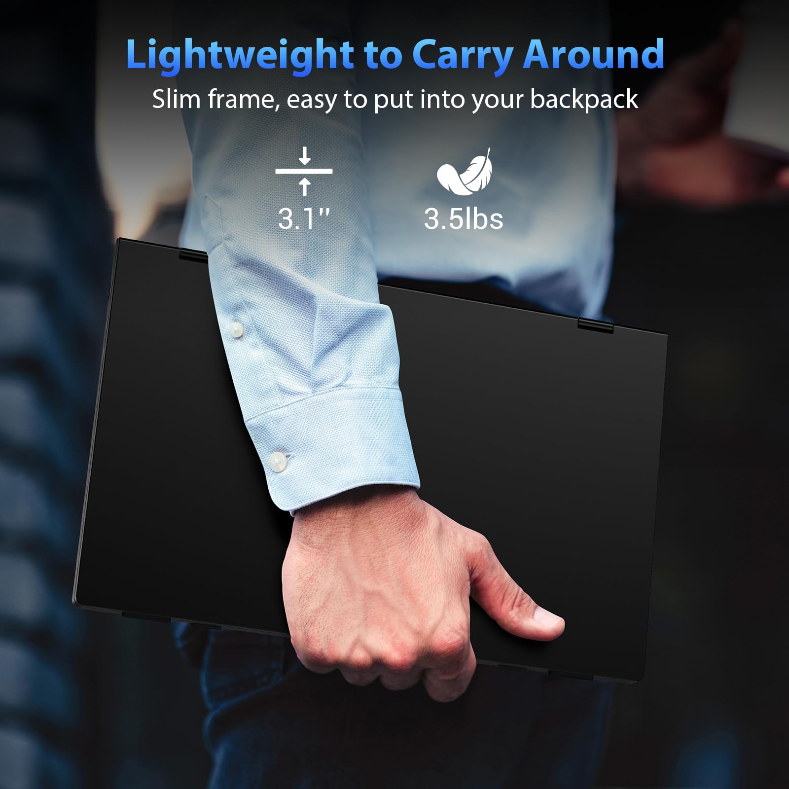 HotYeah Triple Laptop Screen Extender, 15.6" 1080P FHD IPS Folding Stacked Portable Dual Monitor, USB C Travel Extended Computer Display w/VESA, 180°Rotation, Plug & Play for Laptops (Windows Only)