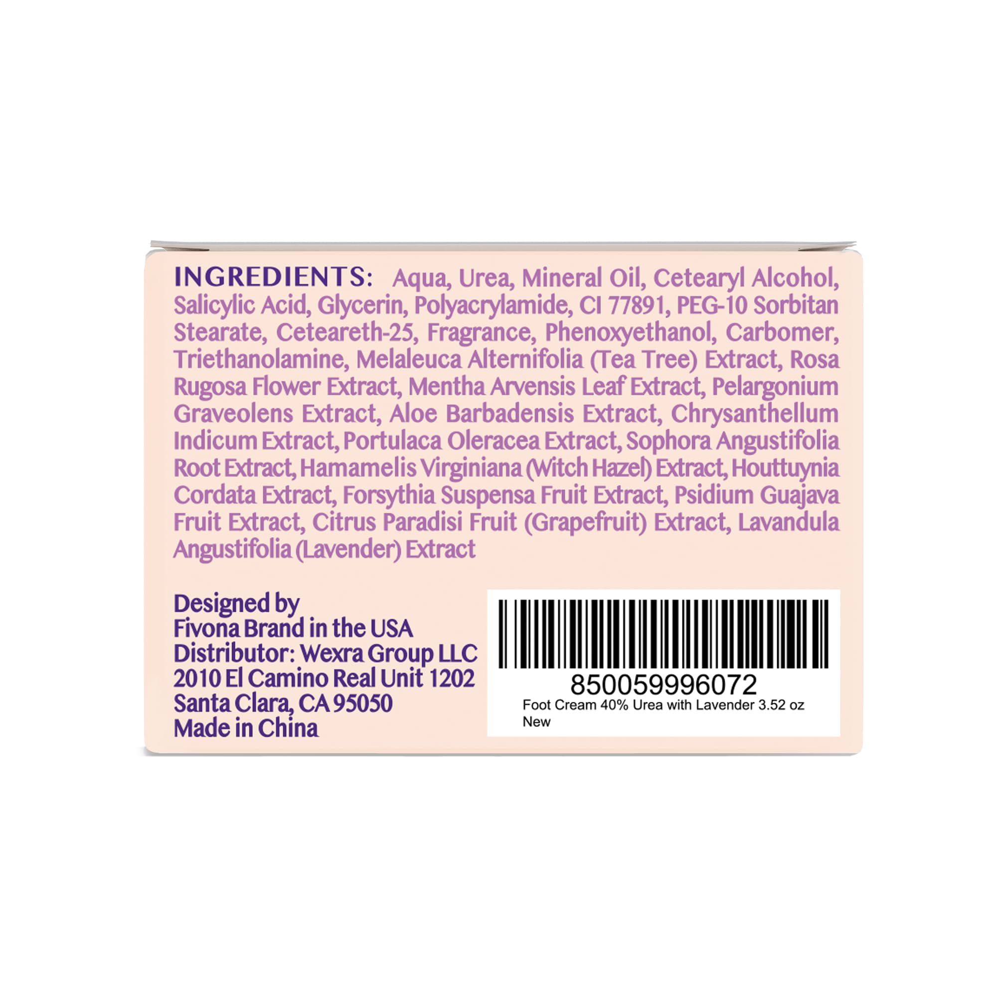 FIVONA 40% Urea Cream with 2% Salicylic Acid - Foot Cream with Tea Tree and Lavender Extracts Foot Lotion for Dry Cracked Heels, Dead Skin & Callus Remover, Feet Moisturizer Repair Cream