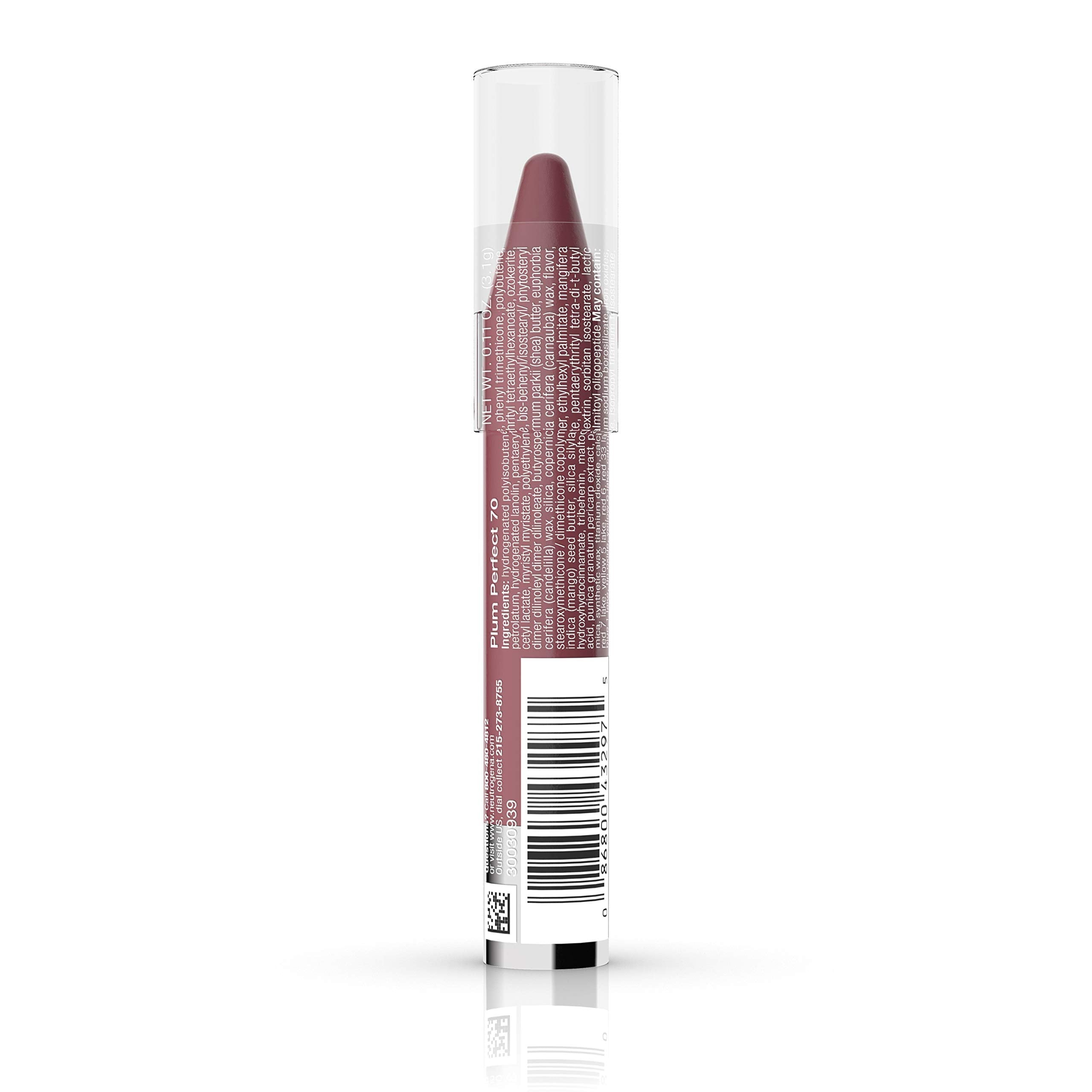 Neutrogena Moisturesmooth Color Lipstick, 70 Plum Perfect, .011 Oz.