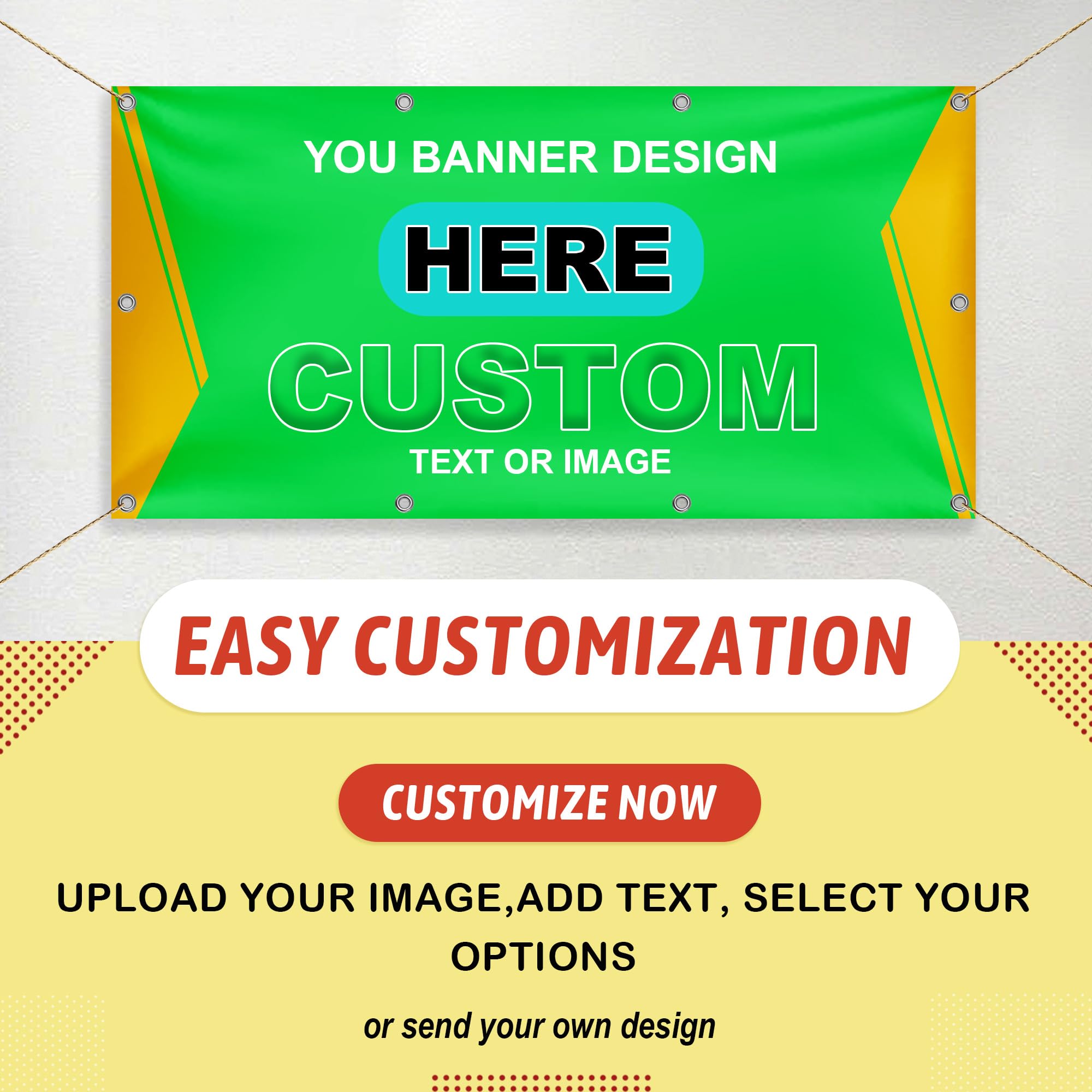 Personalized Custom Canvas Banner Printing Indoor or Outdoor use Printed Business Event Birthday Party Large Customized Banner for Party Decoration